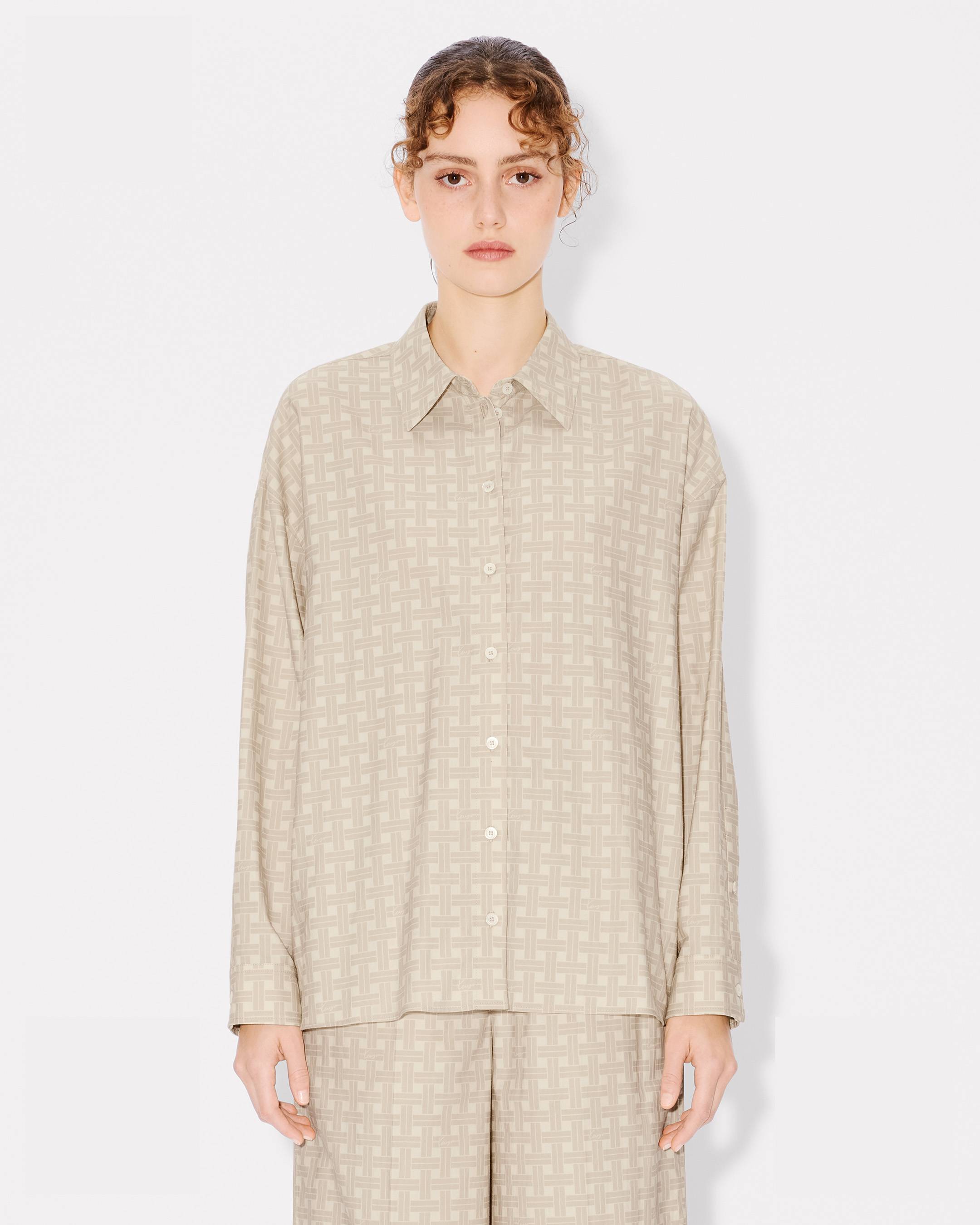 KENZO Weave' dropped shoulder shirt in mixed twill cotton