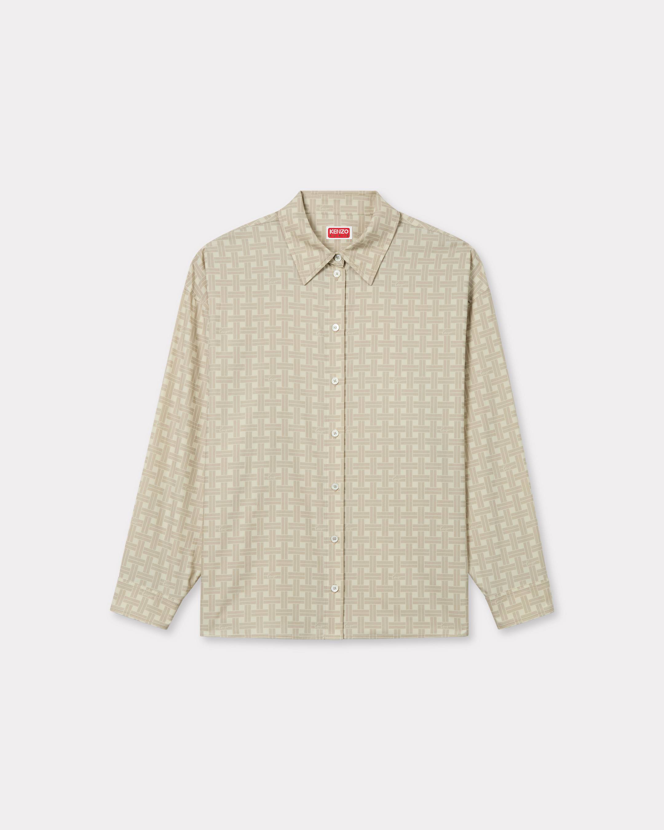 KENZO Weave' Dropped Shoulder Shirt In Mixed Twill Cotton Beige Womens - Size 38