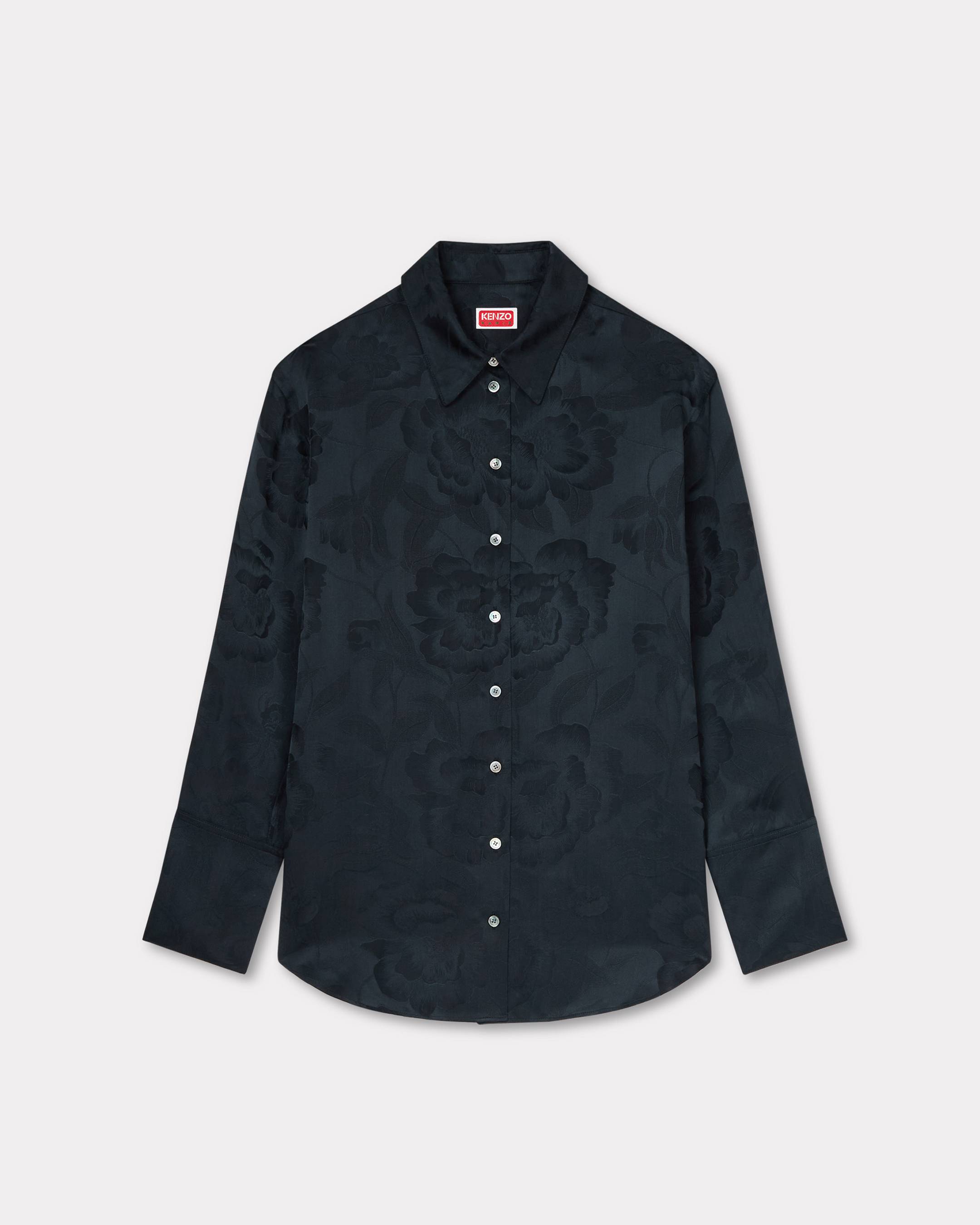 KENZO Peonies' Shirt In Mixed Silk Black Womens - Size 42