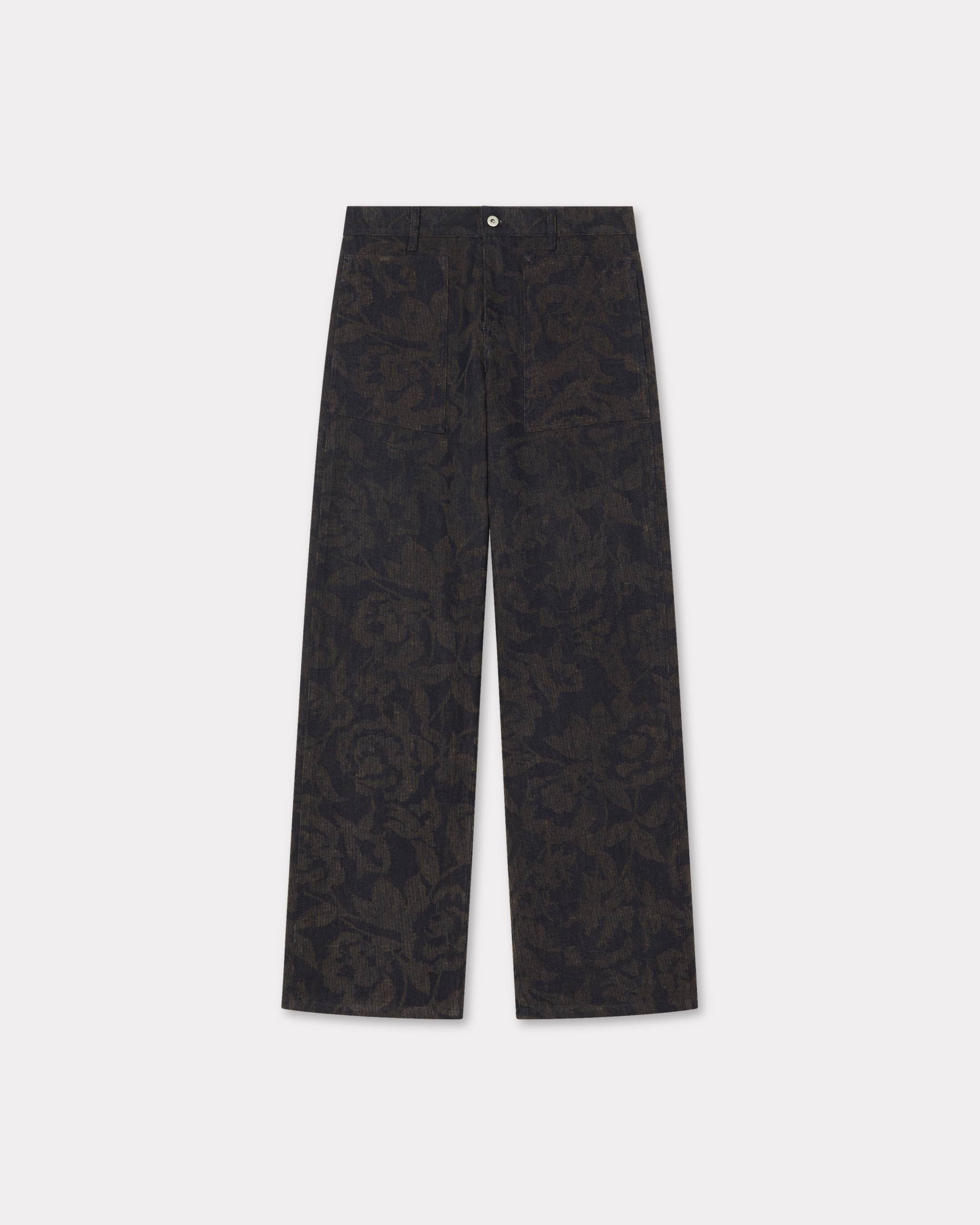 KENZO 'Kenzo Peonies' Cargo Jeans In Japanese Denim Medium Stone Blue Womens - Size 32