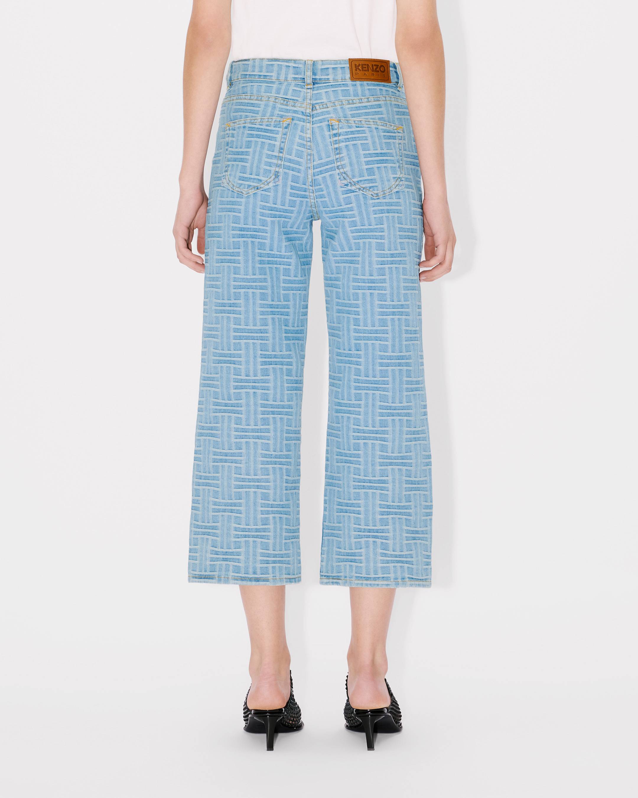 KENZO| (FF5 5TS523 4SG 03) KENZO Weave' SUMIRE cropped wide jeans in japanese denim