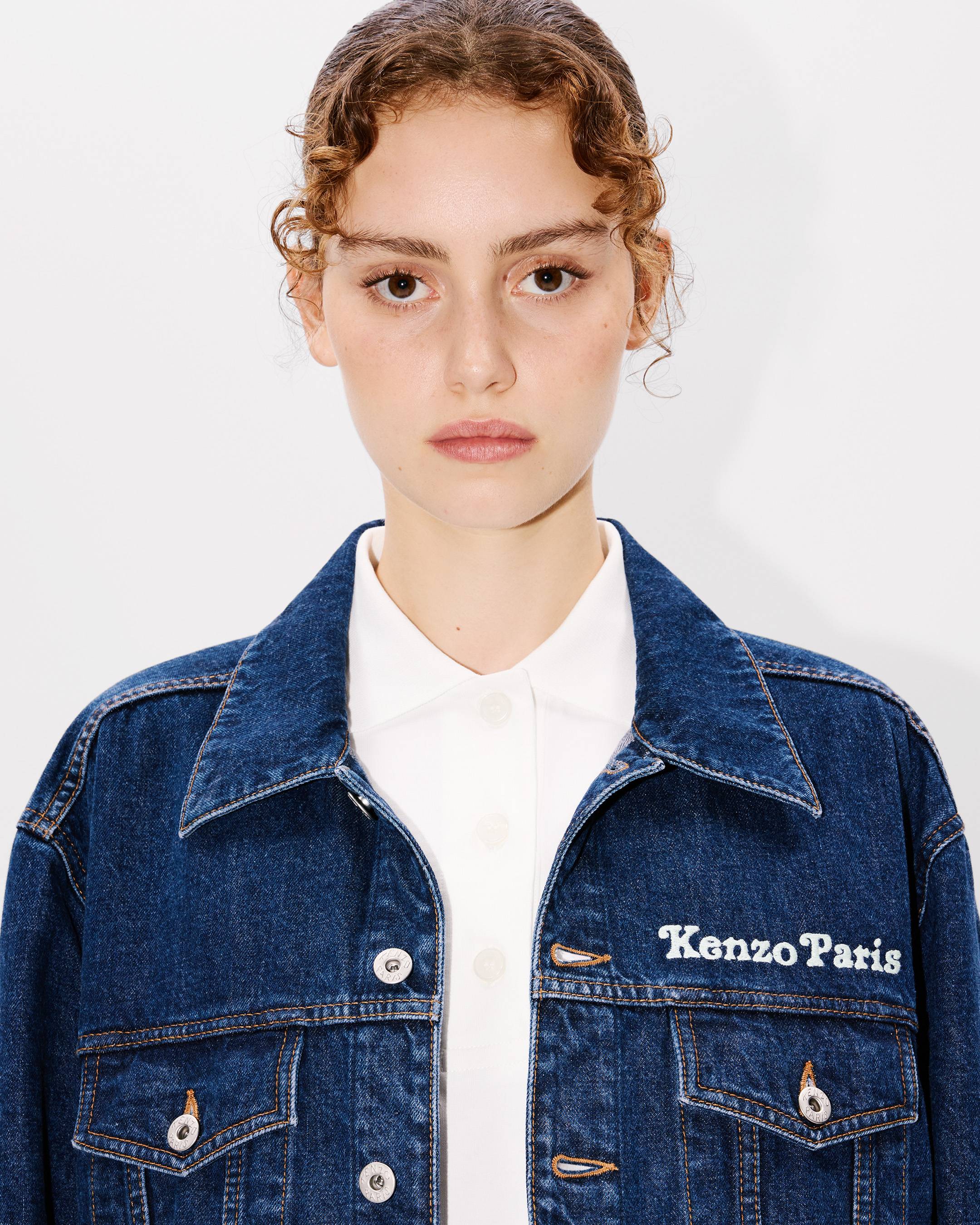 ジャケット KENZO Woman Jacket Denim FF52DV2486B3 DS KENZO by Verdy' embroidered trucker jacket in japanese denim