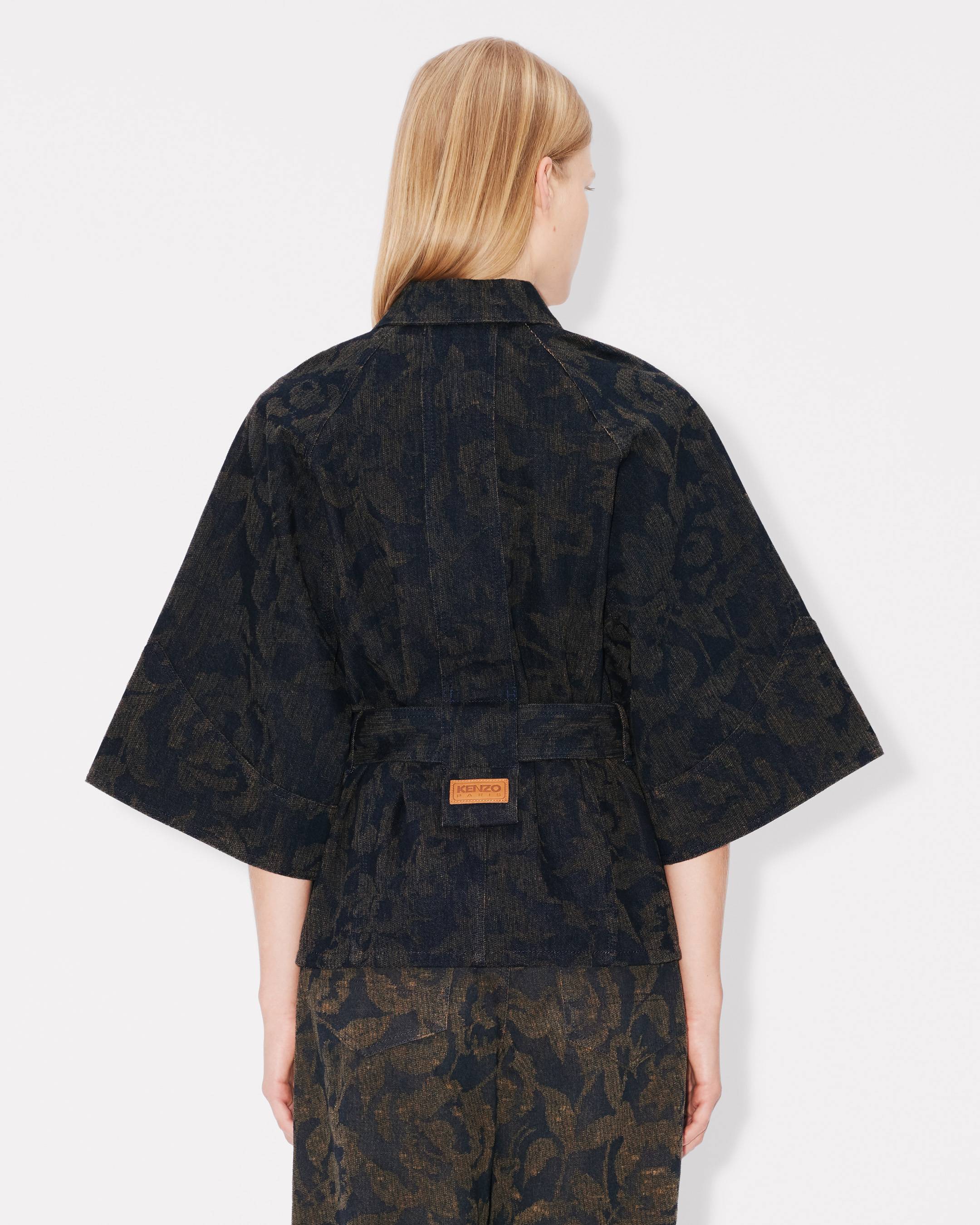 KENZO Peonies' oversized jacket in japanese denim | Women's