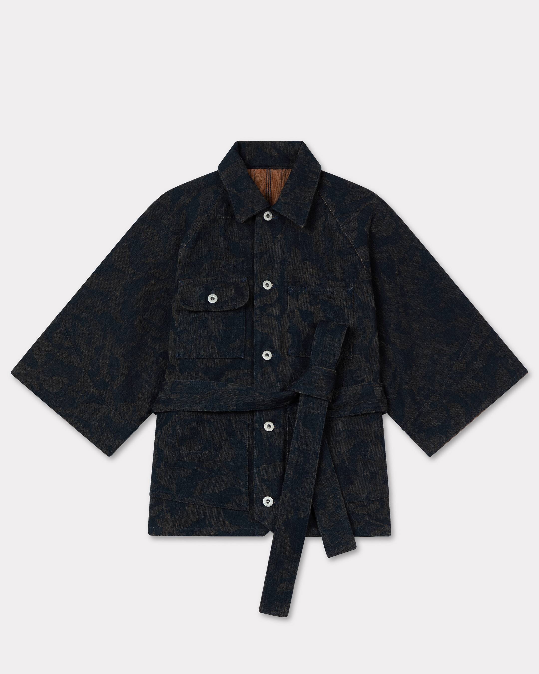 Kenzo Veste Oversize 'Kenzo Peonies' En Denim Japonais Femme Medium Stone Blue - Xl
