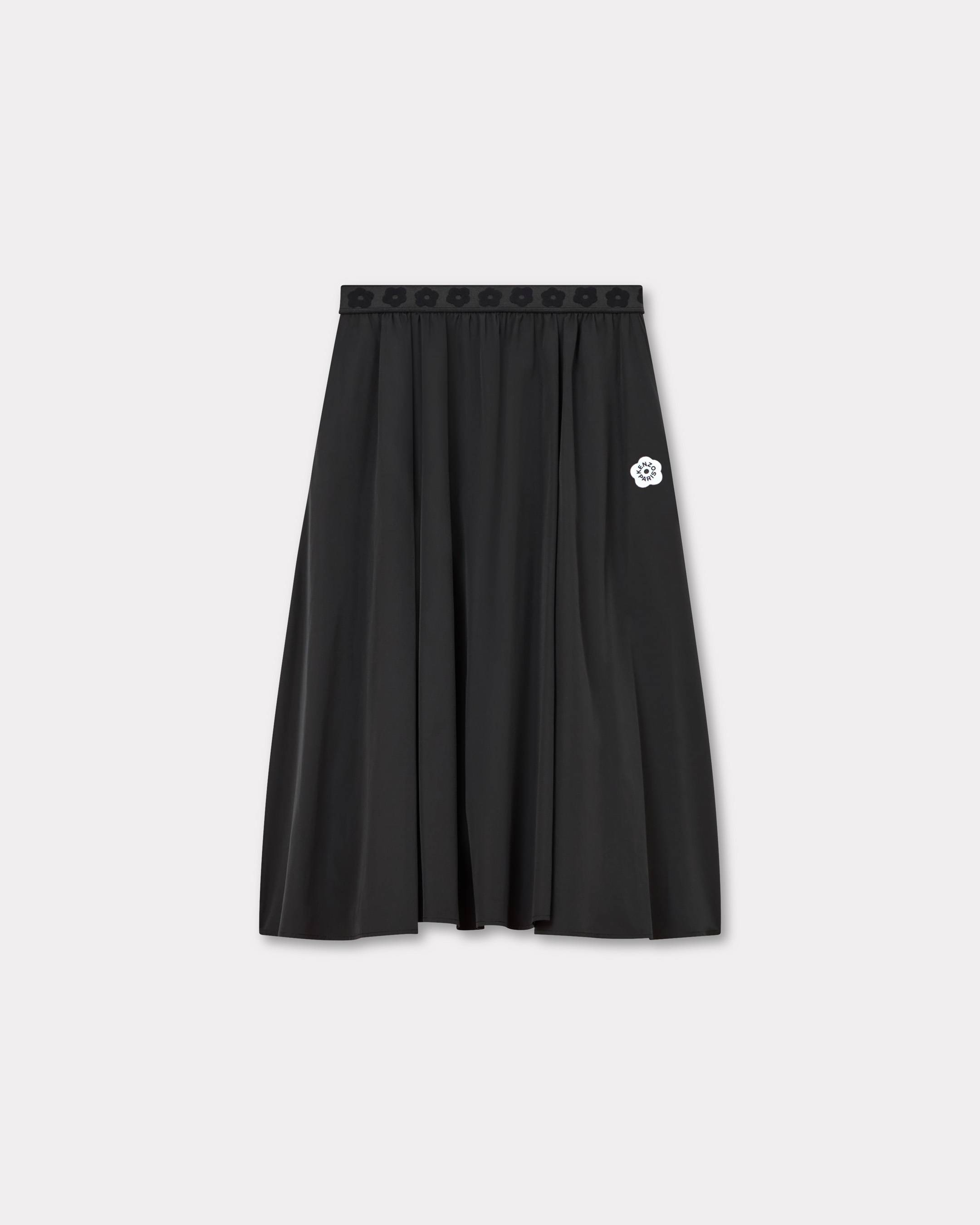 KENZO 'Boke Flower 2.0' Midi Skirt In Technical Cotton, Black, Womens , S