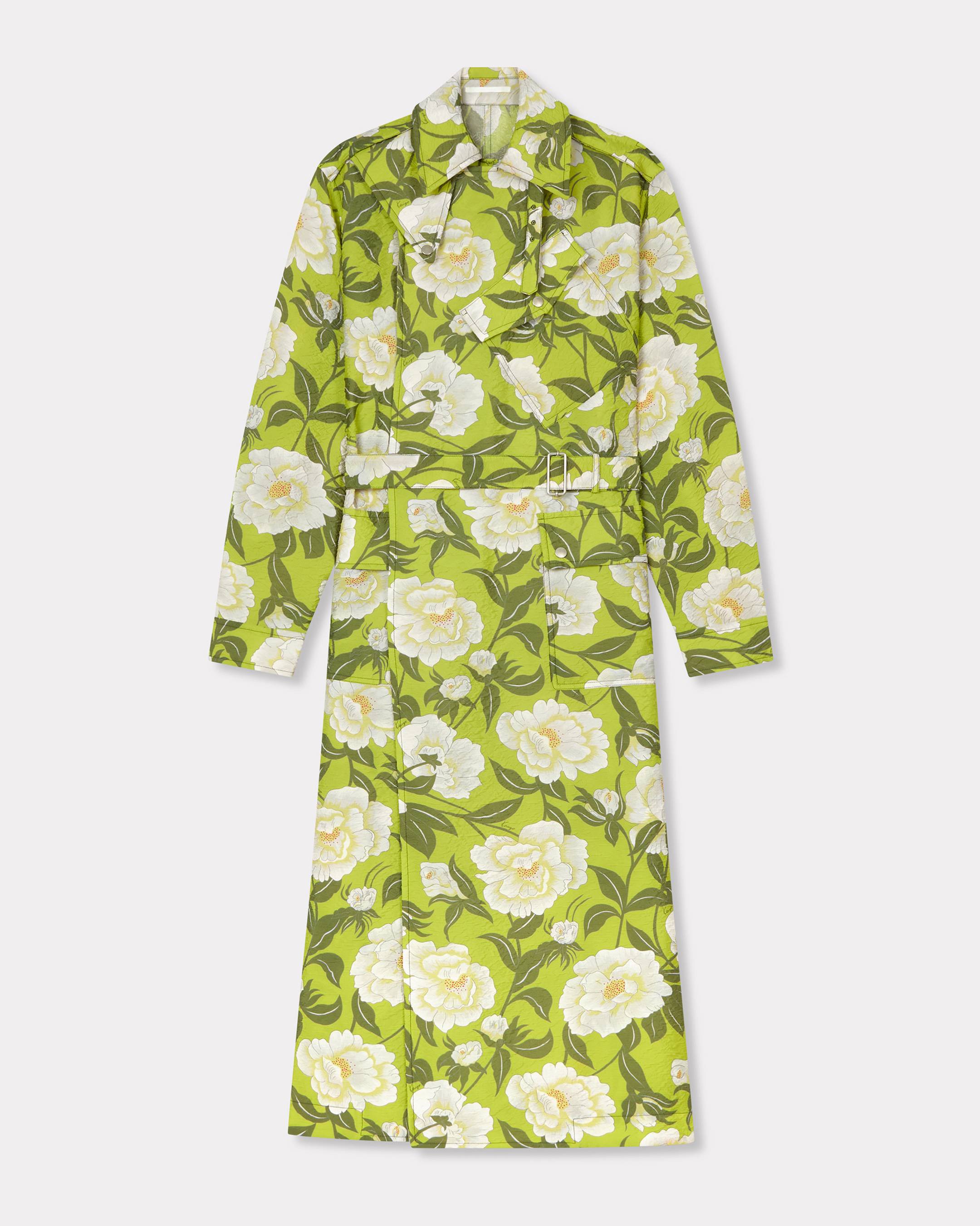 KENZO Trench à Manches Kimono, Femme, Vert Absinthe, Taille , 36