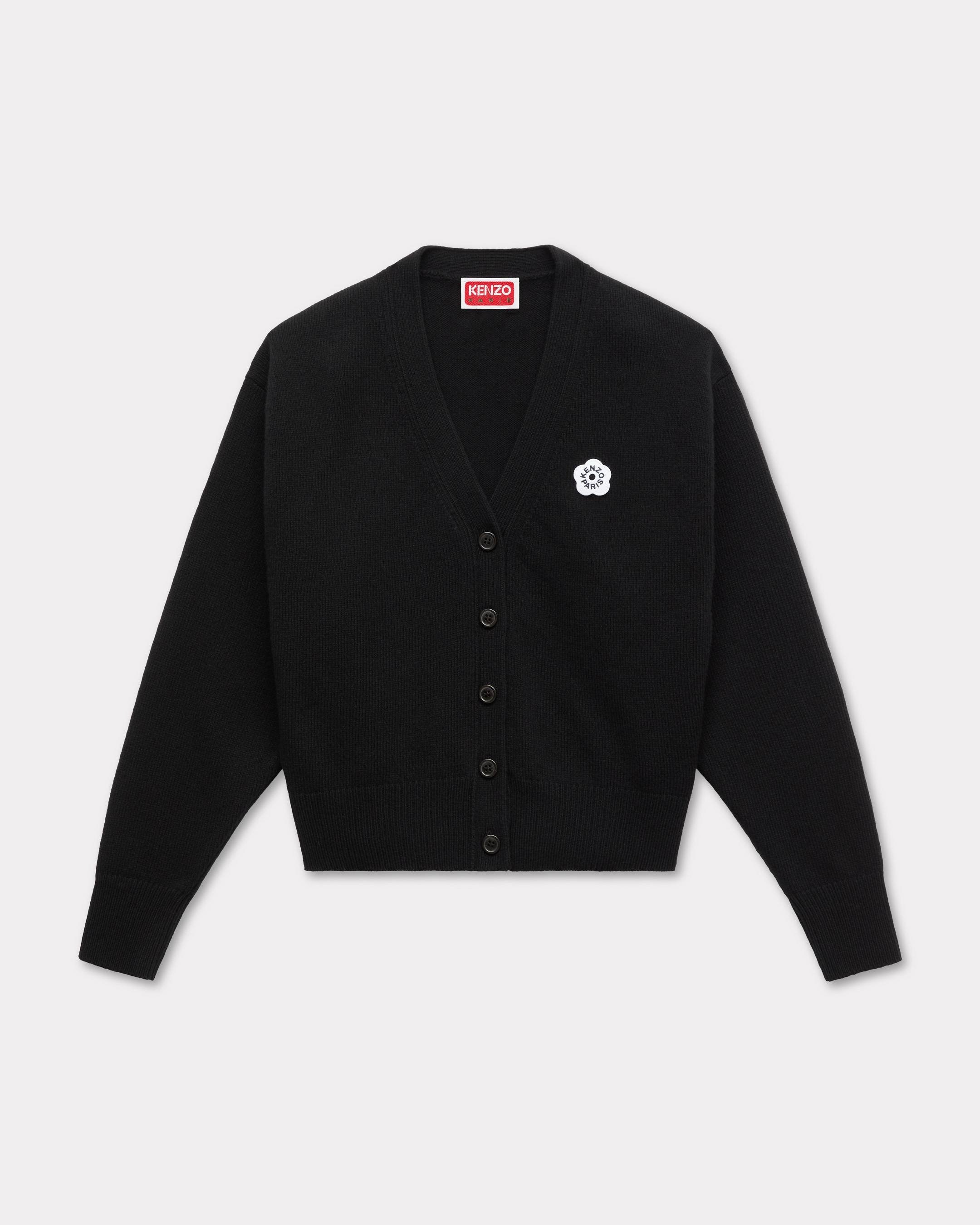 KENZO 'Boke Flower 2.0' Cardigan In Wool, Woman, Black, Size Xs, Wool