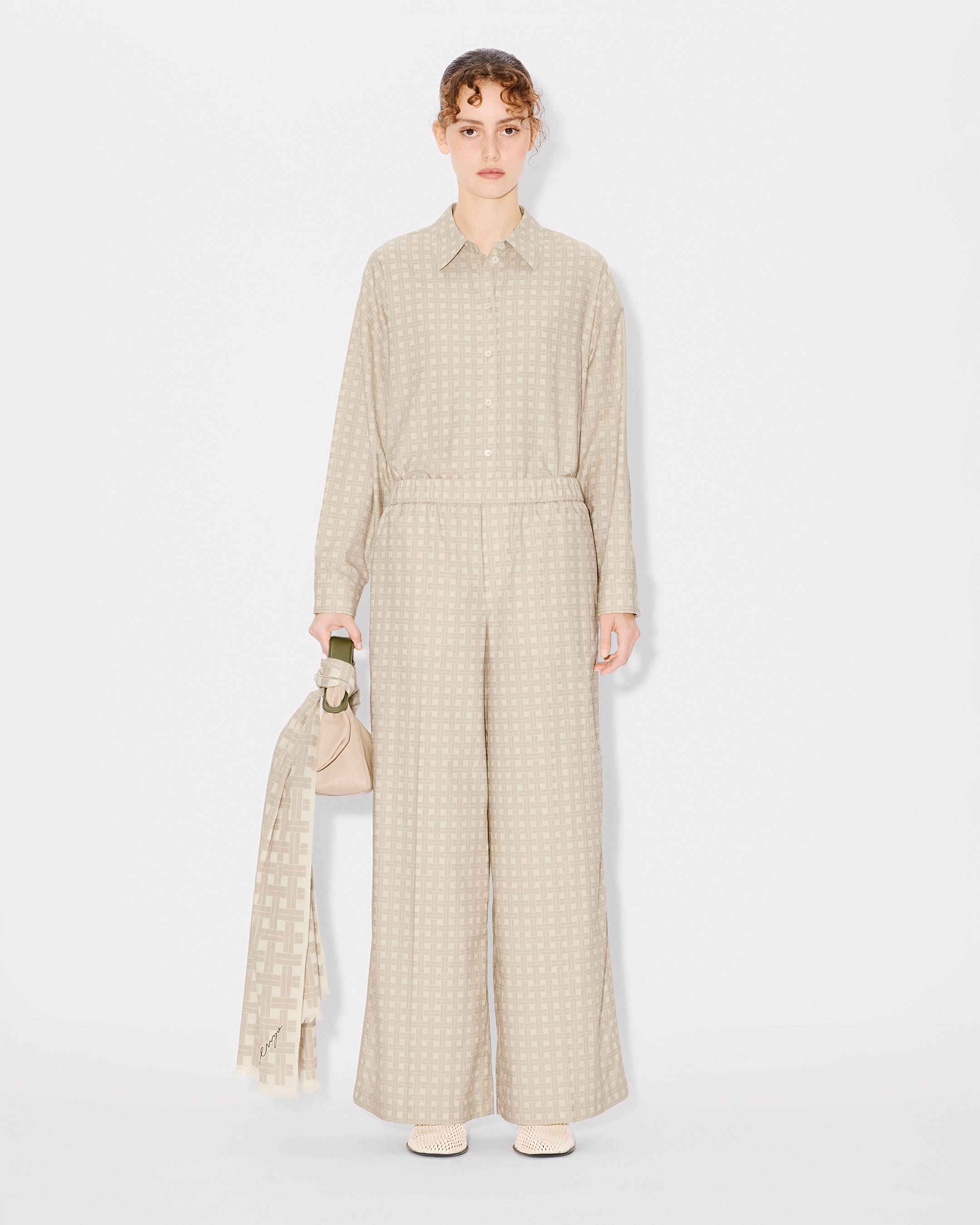 KENZO Weave' pyjama pants in mixed twill cotton | Women's