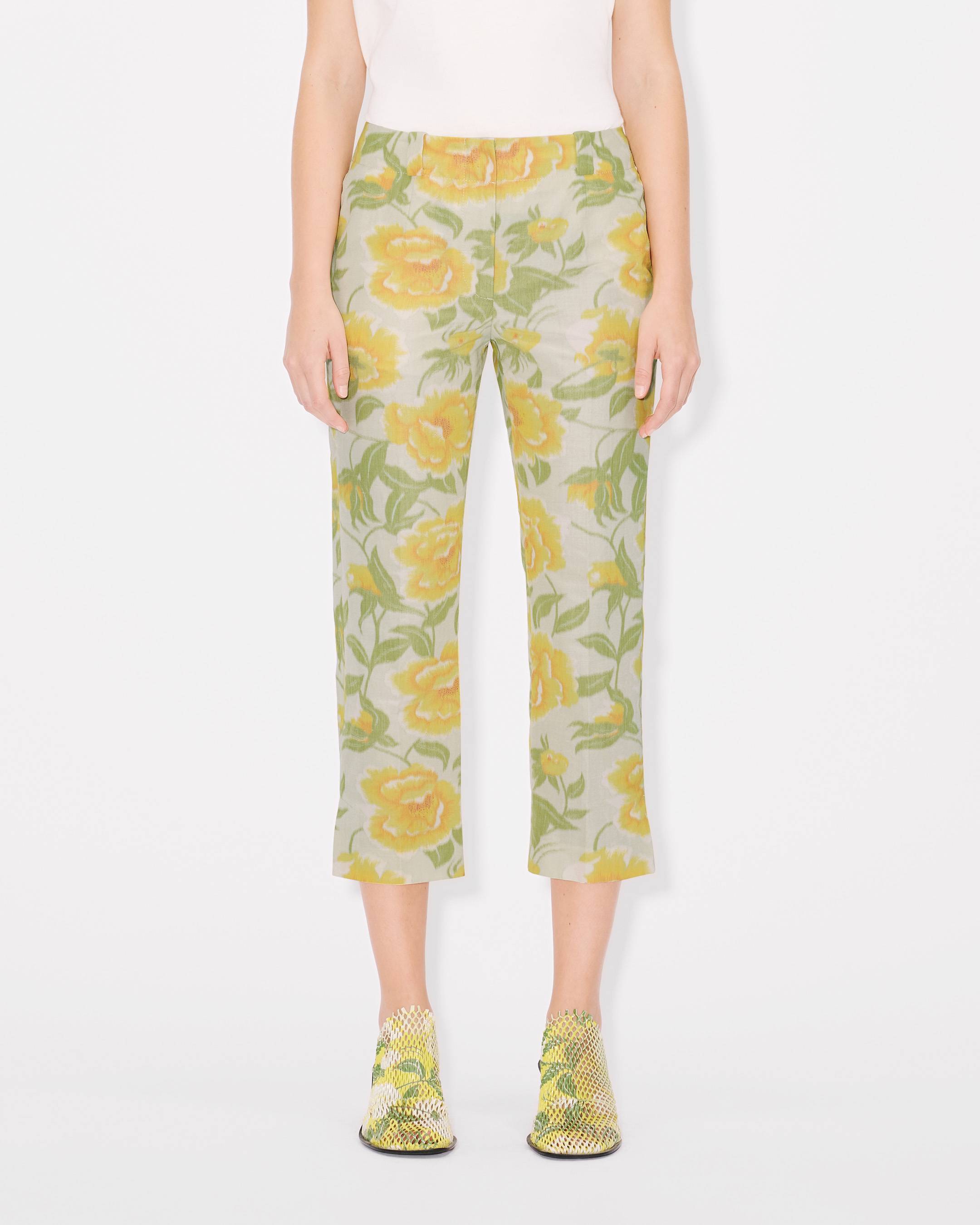 パンツ KENZO 'Kenzo Peonies' pants KENZO Peonies' cropped pants in cotton linen jacquard