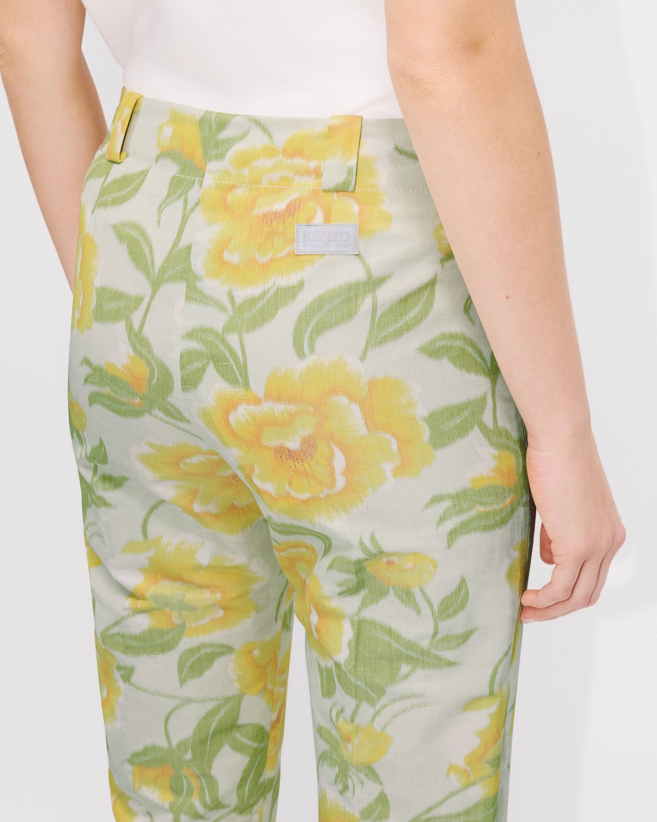 パンツ KENZO 'Kenzo Peonies' pants Multicolor KENZO Peonies' cropped pants in cotton linen jacquard