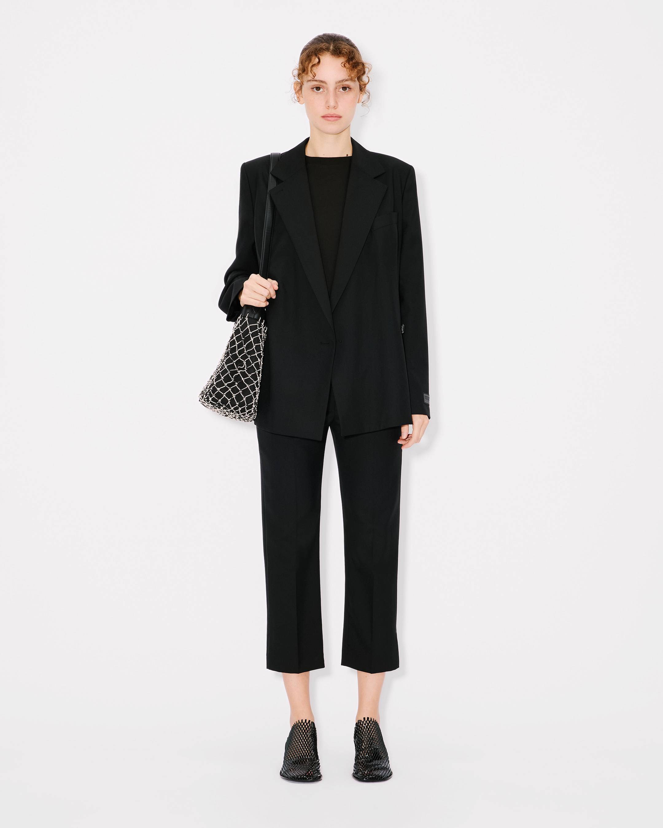 パンツ KENZO Women Straight Pants FF52PA7384IF 99J Black Kenzo logo-patch Track Pants | Black | FARFETCH