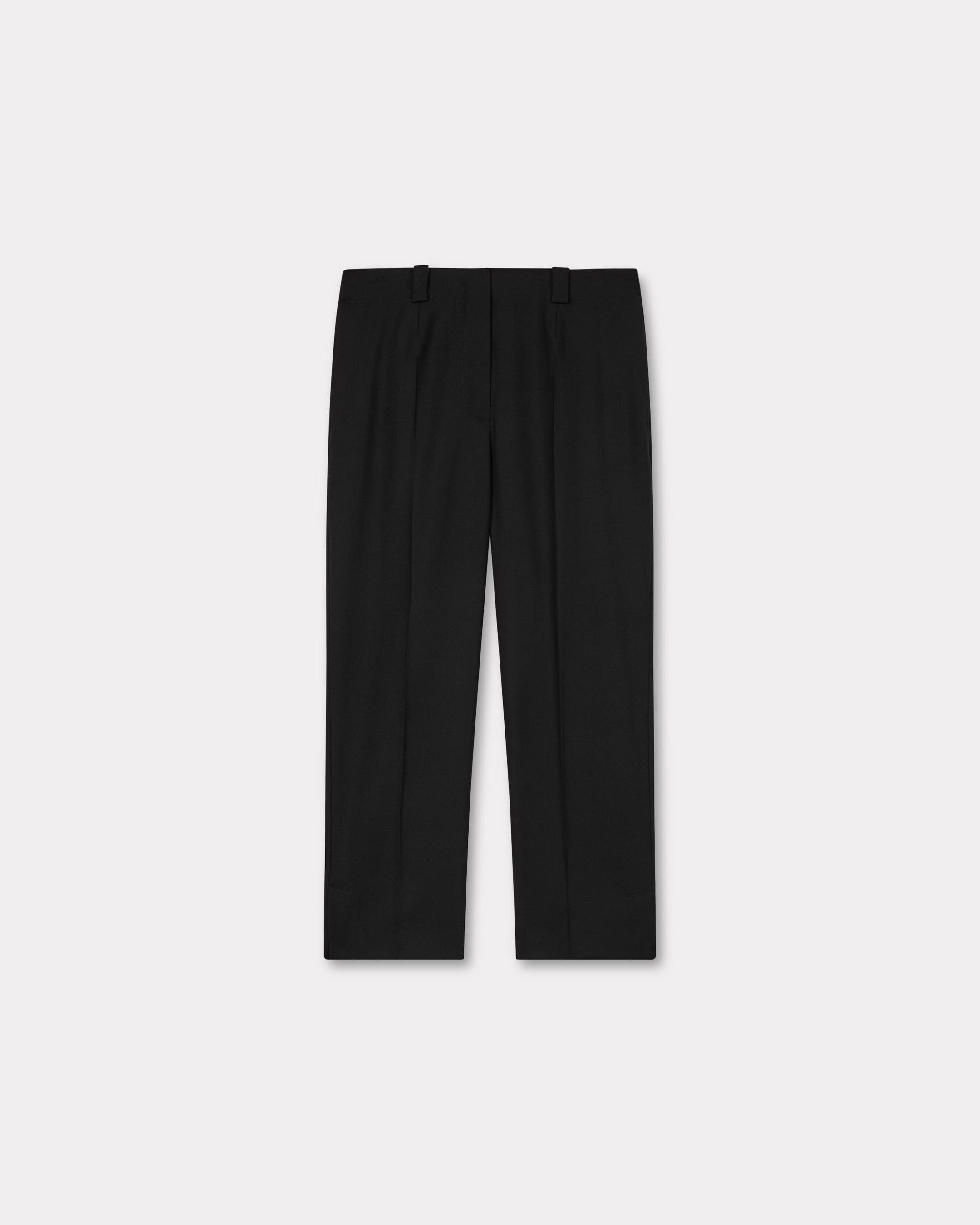 KENZO Pantalon 3/4 En Laine Vierge, Femme, Noir, Taille , 38