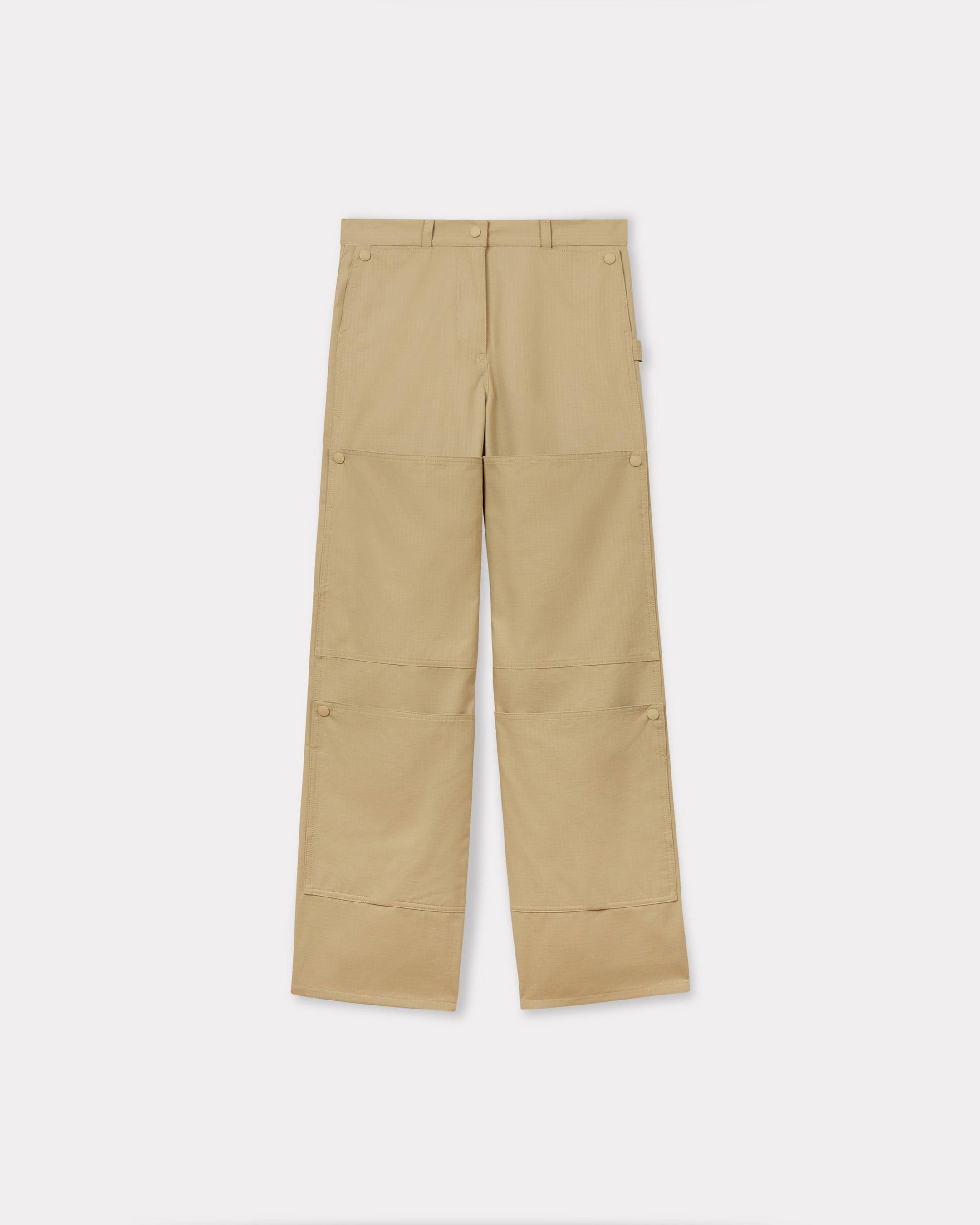 KENZO Cargo Pants Ripstop, Woman, Beige, Size 42,
