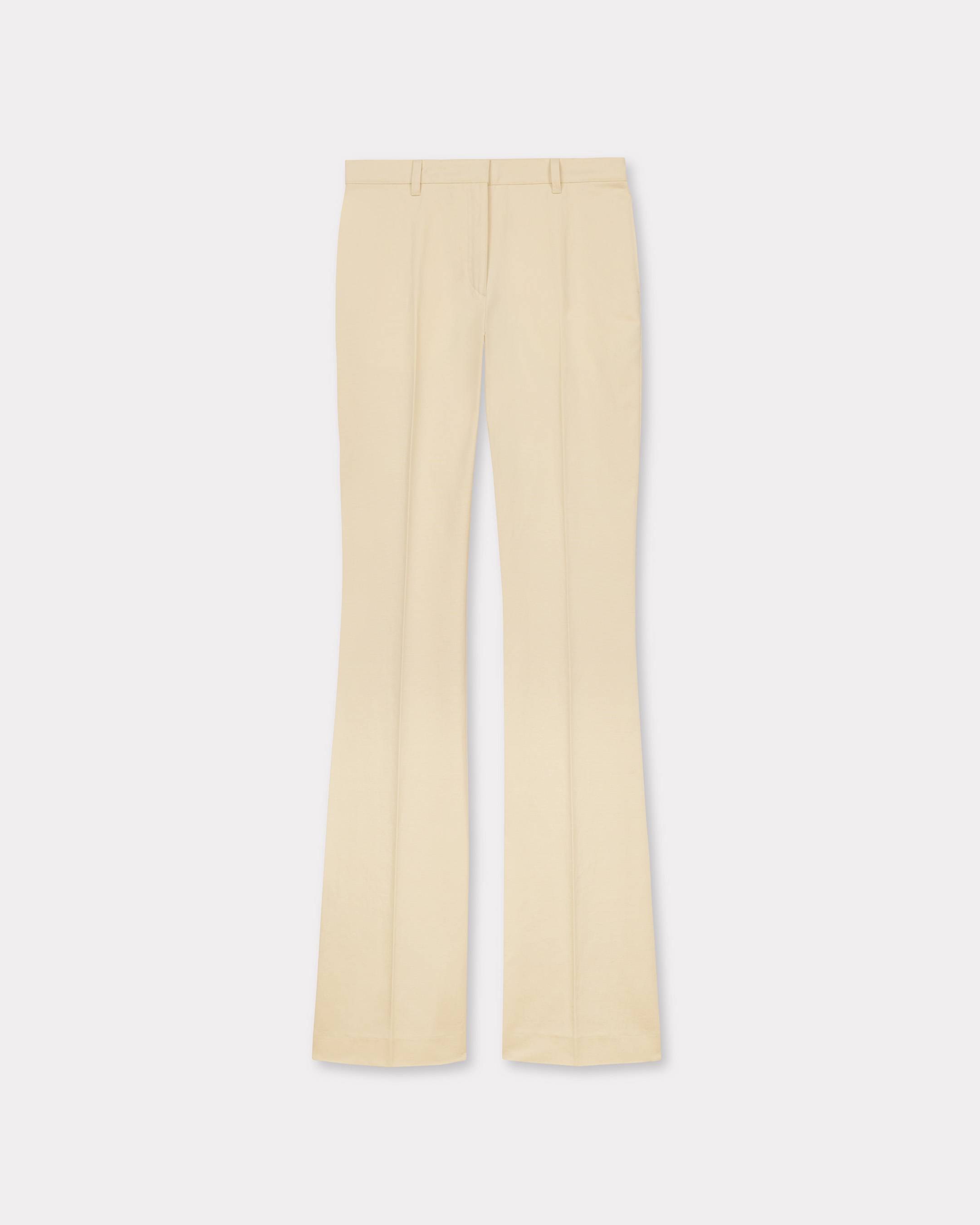KENZO Pantalon Évasé En Coton, Femme, Creme, Taille , 34