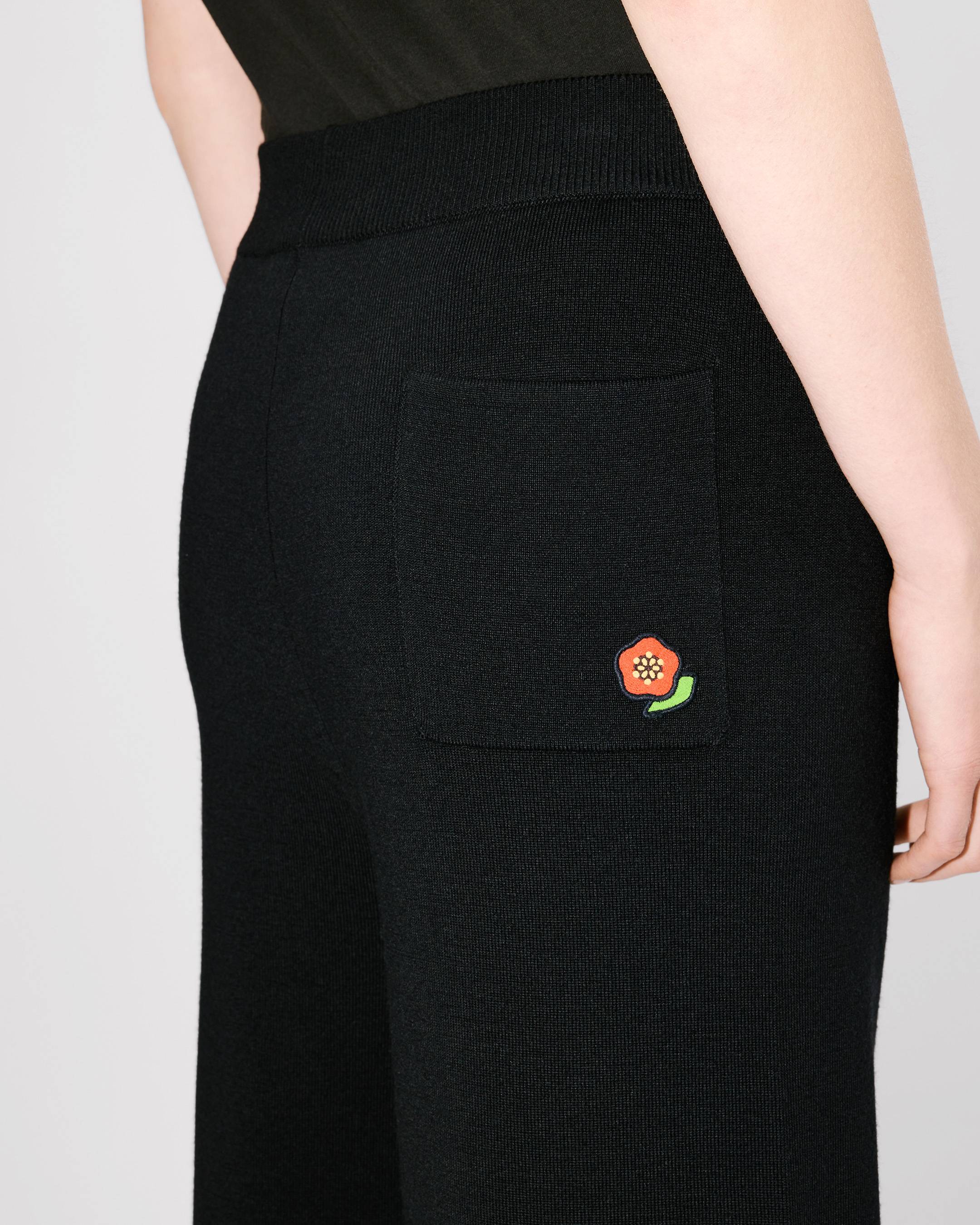 KENZO Pop' embroidered straight pants in merino wool