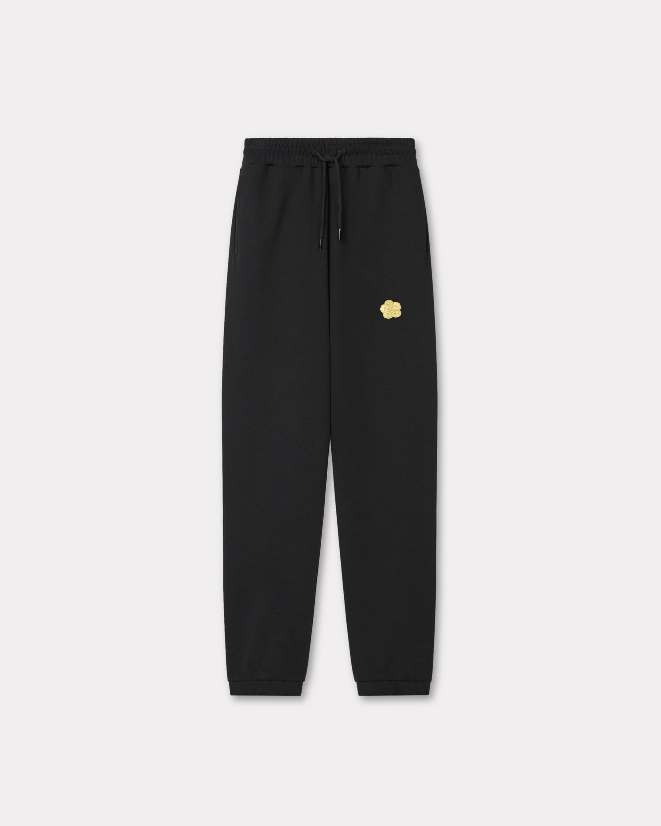 KENZO 'Boke Flower' Embroidered Jogpants In Cotton Black - Womens Size M
