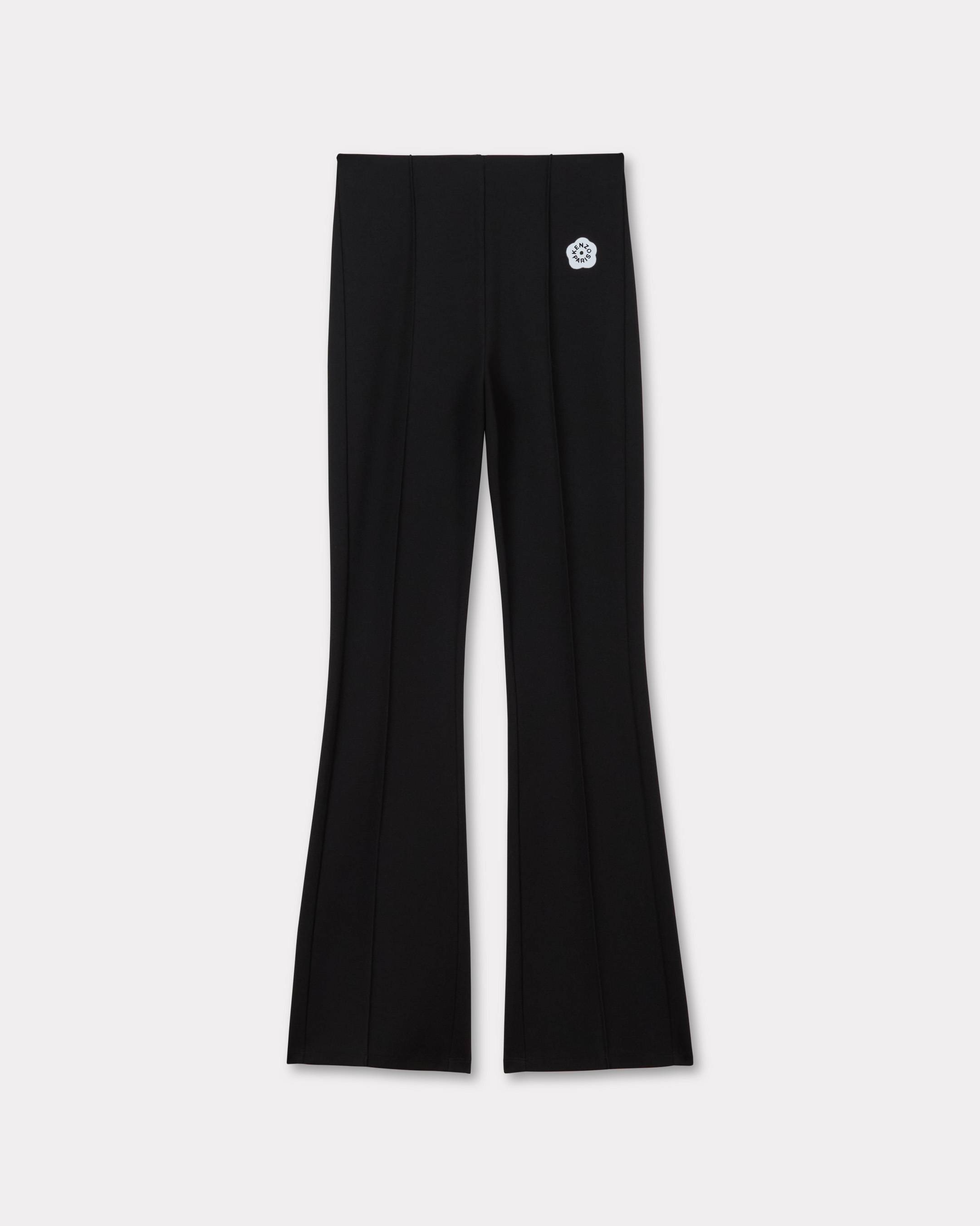 KENZO 'Boke Flower 2.0' Embroidered Flared Pants, Woman, Black, Size L, Viscose/polyamide/elastane
