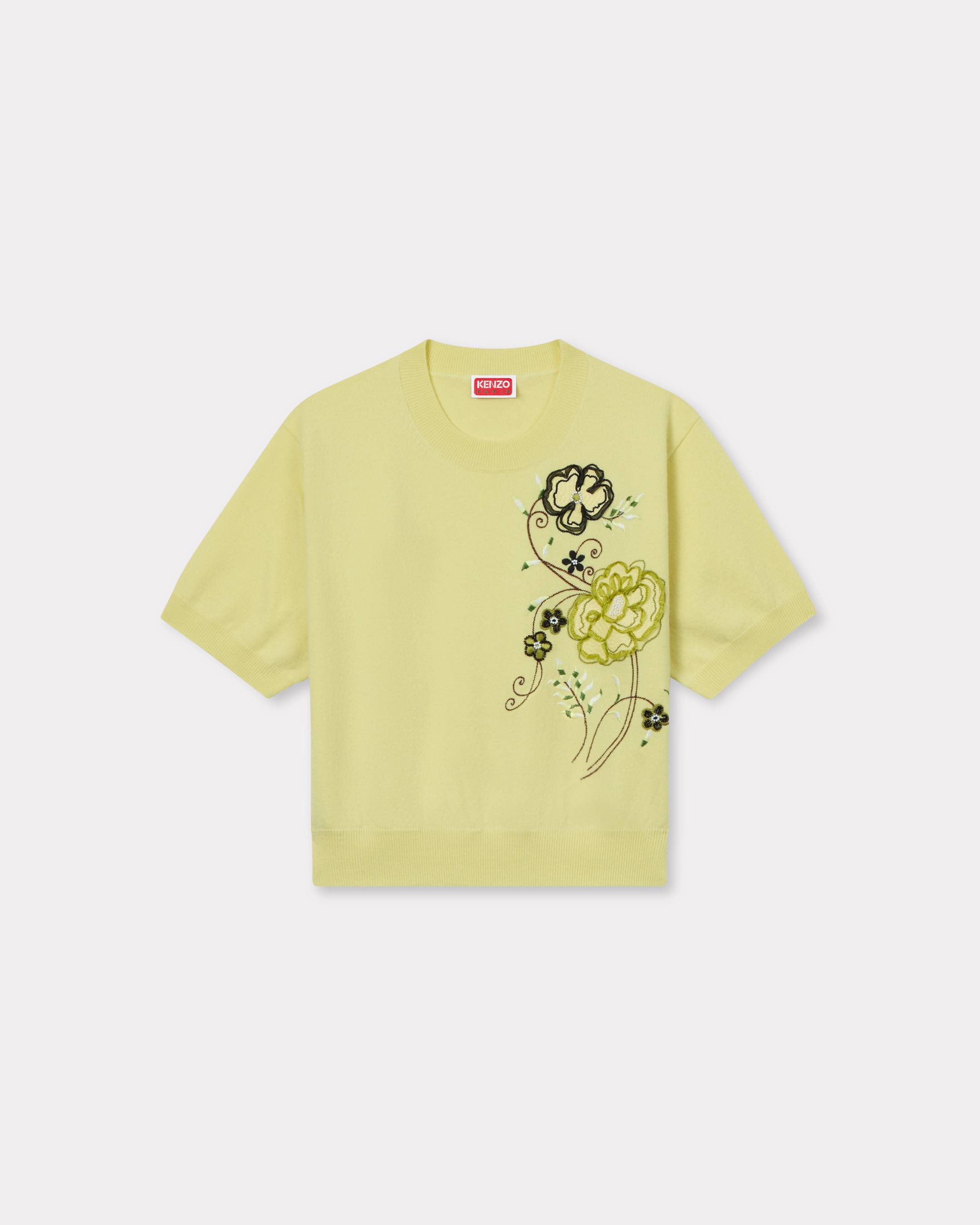 KENZO Peonies' Embroidered Top In Light Wool Vanilla Womens - Size L