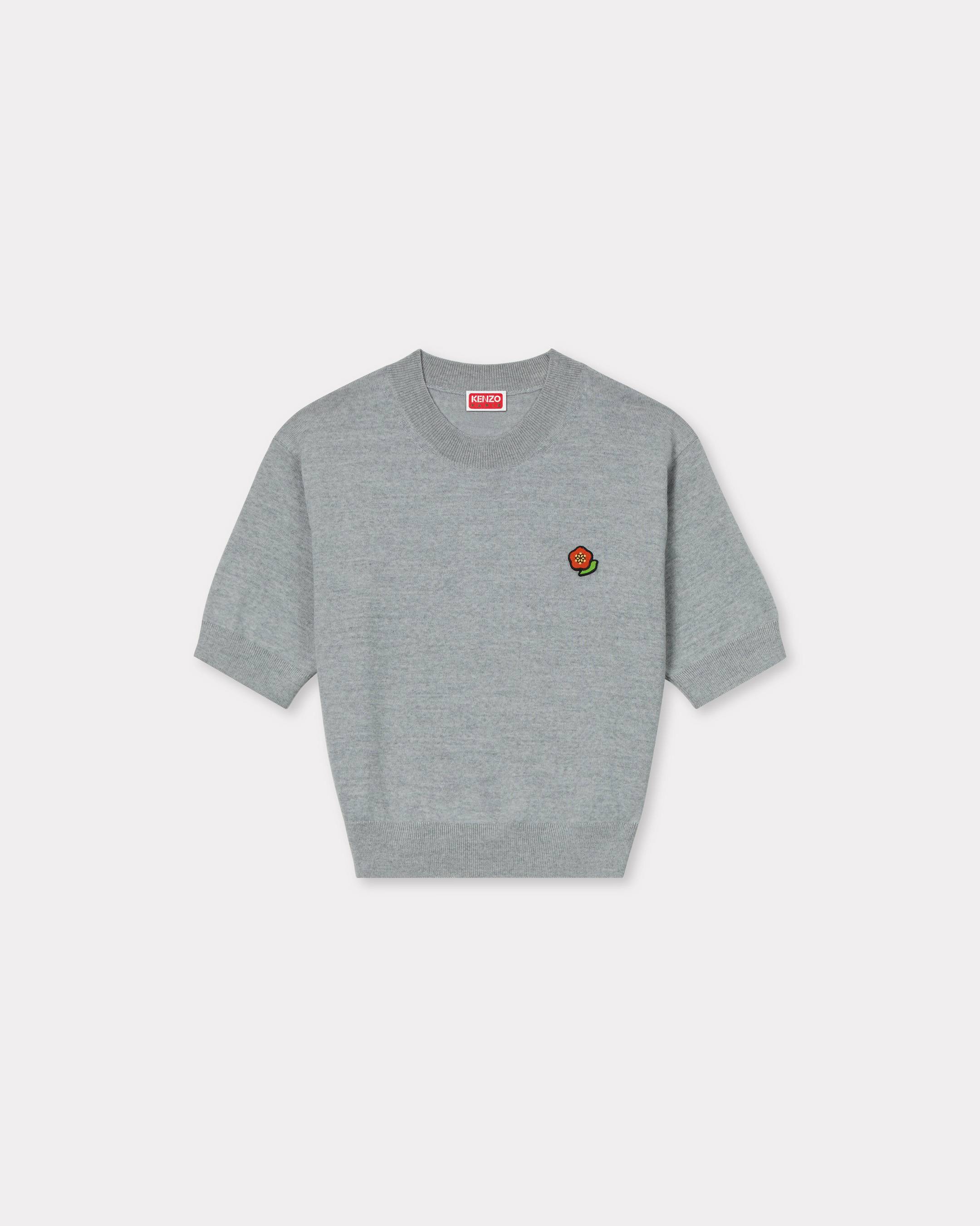 KENZO 'Kenzo Pop' Embroidered Jumper In Merino Wool Pale Grey Womens - Size Xl
