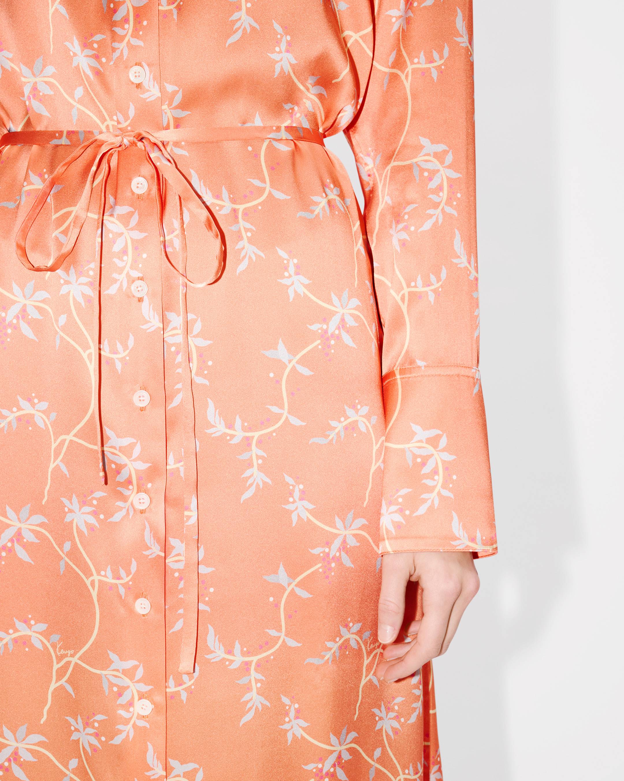 KENZO Jungle Flower' midi shirt dress in silk | Women's | KENZO