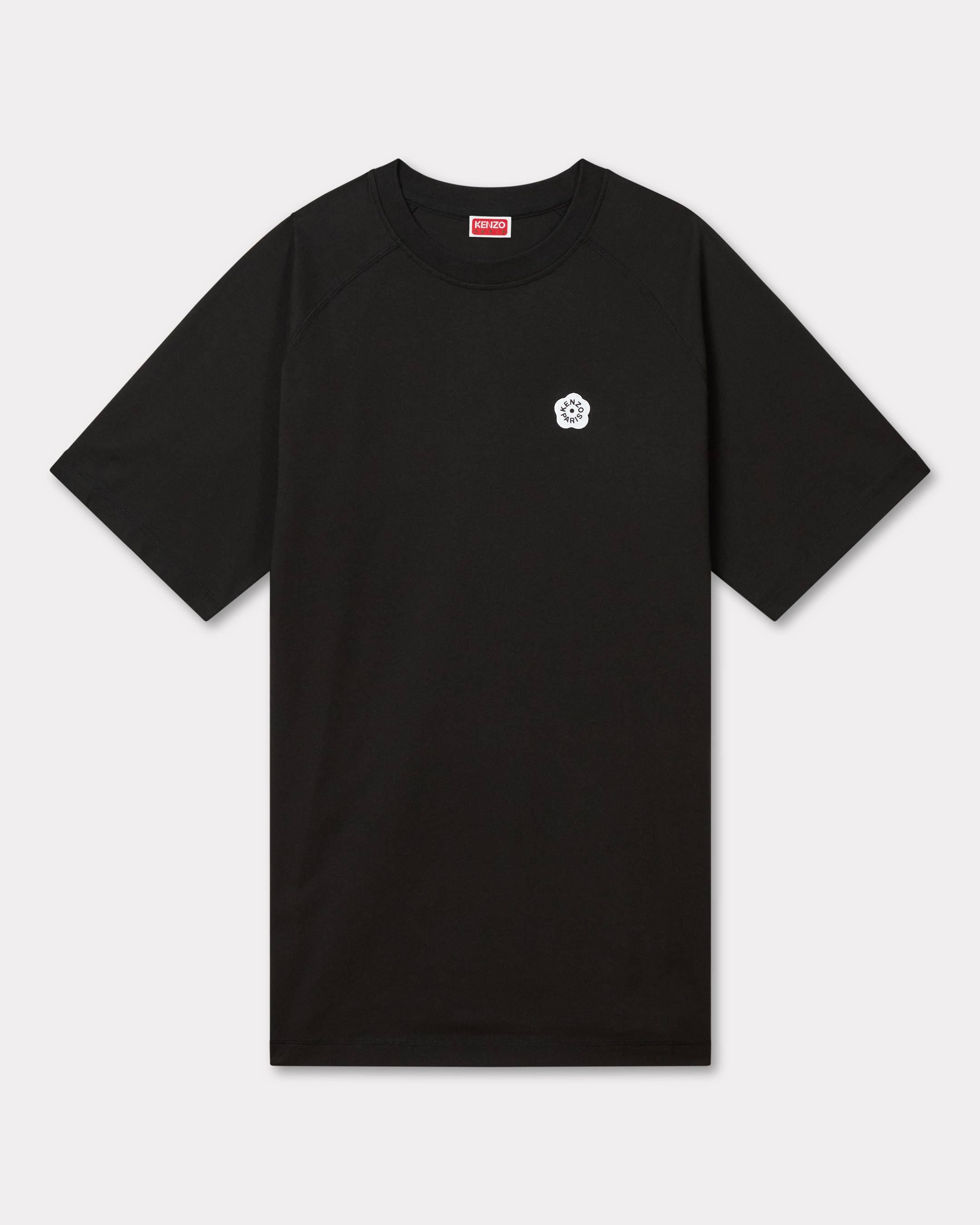KENZO 'Boke Flower 2.0' Embroidered Oversized T-shirt Dress In Cotton Black - Womens Size S