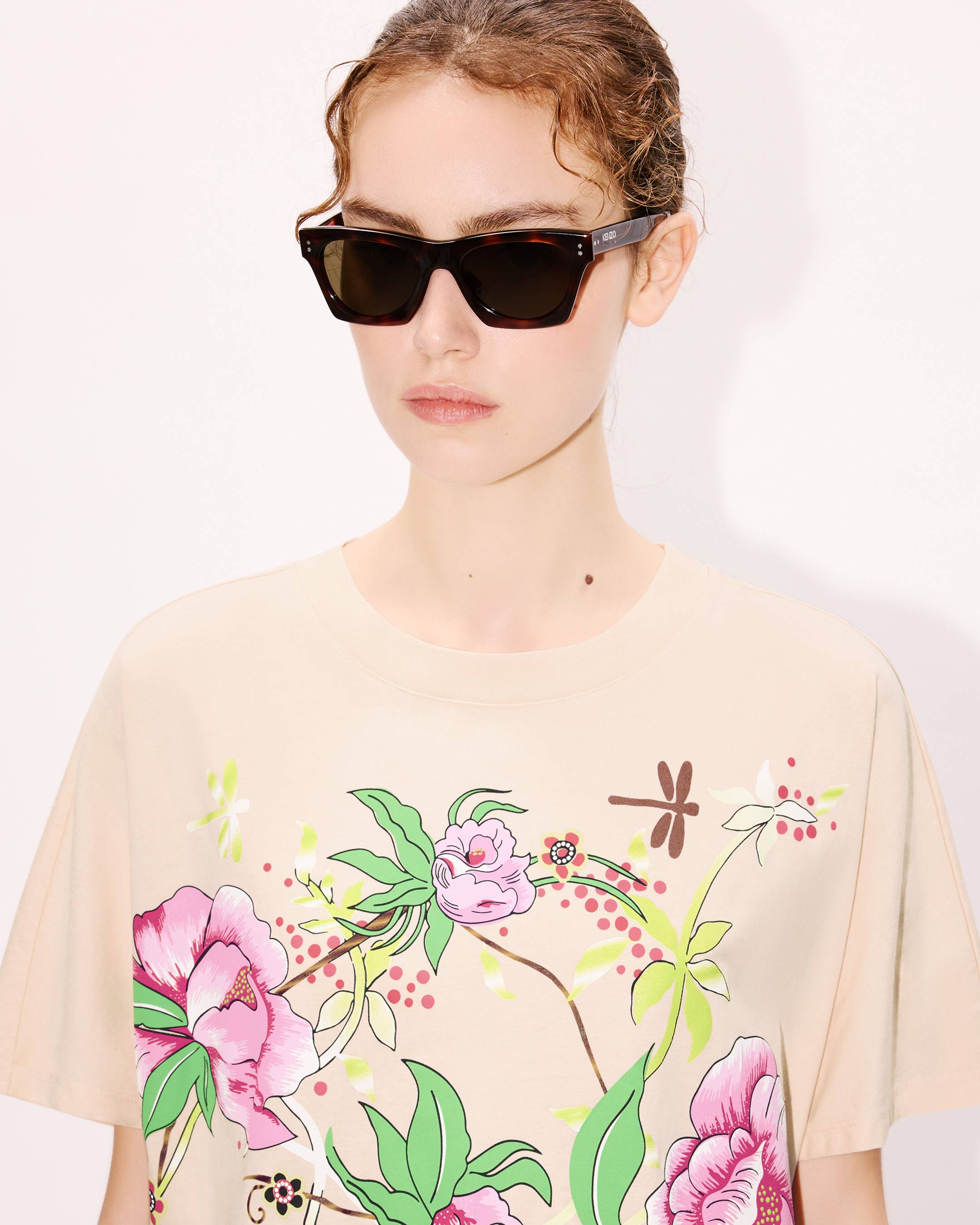 ◆送料・関税込◆KENZO Tシャツ ドレス ウィズ KIMONO スリーブ KENZO Peonies' Tシャツ ドレス ウィズ KIMONO スリーブ