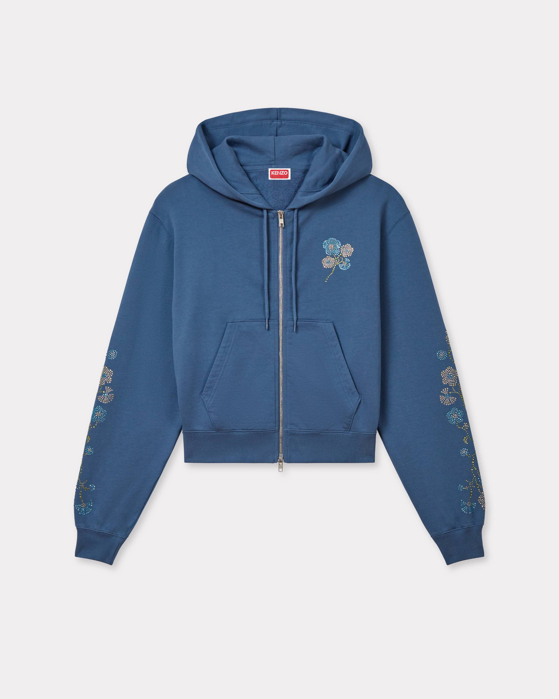 KENZO 'Kenzo Jungle Flower' Hoodie In Cotton Blue - Womens Size M