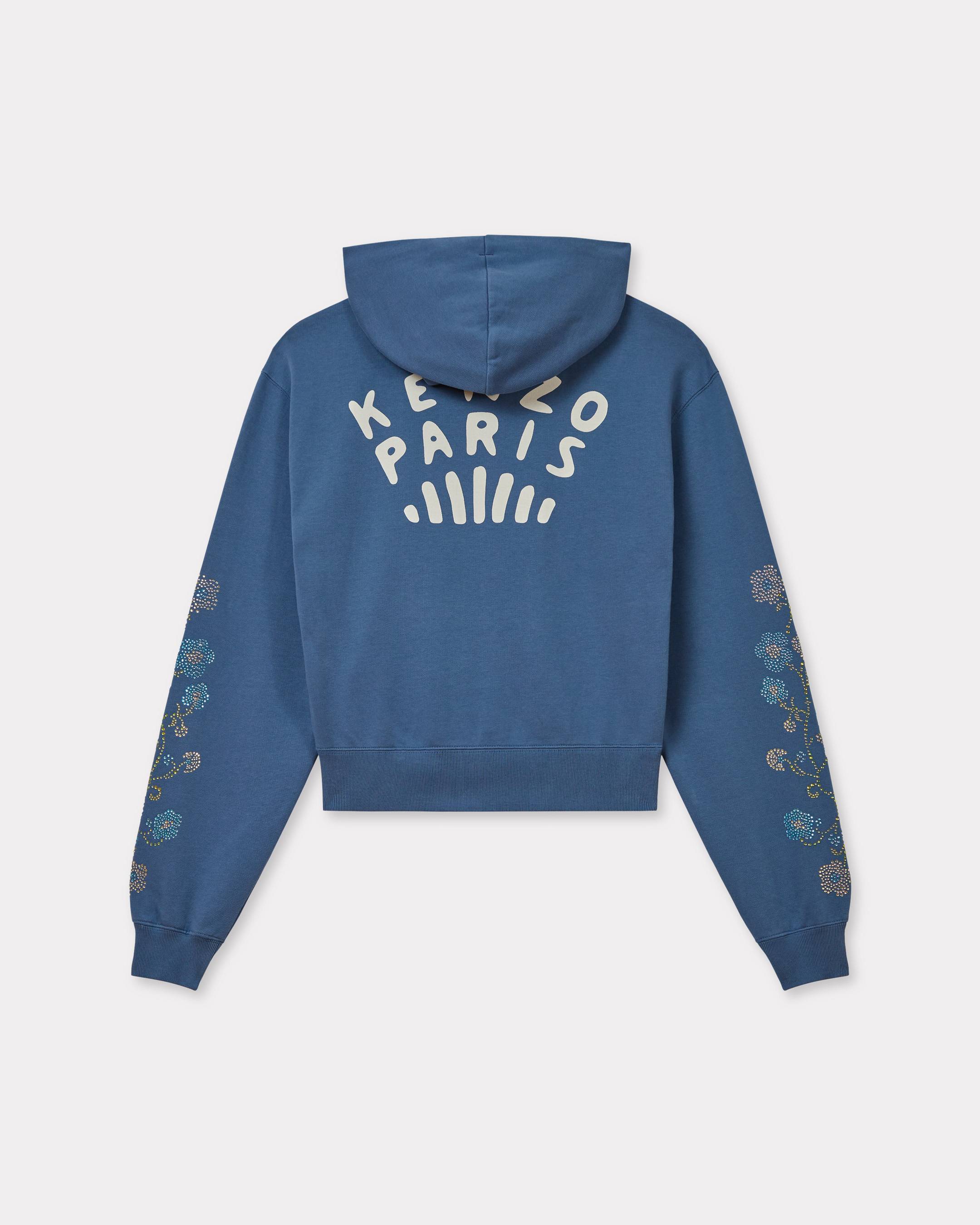 パーカー・フーディ Kenzo Embroidered Black Hoodie With Floral Motif Kenzo Boke Flower Embroidery Zip Hoodie (Black) – The Factory KL