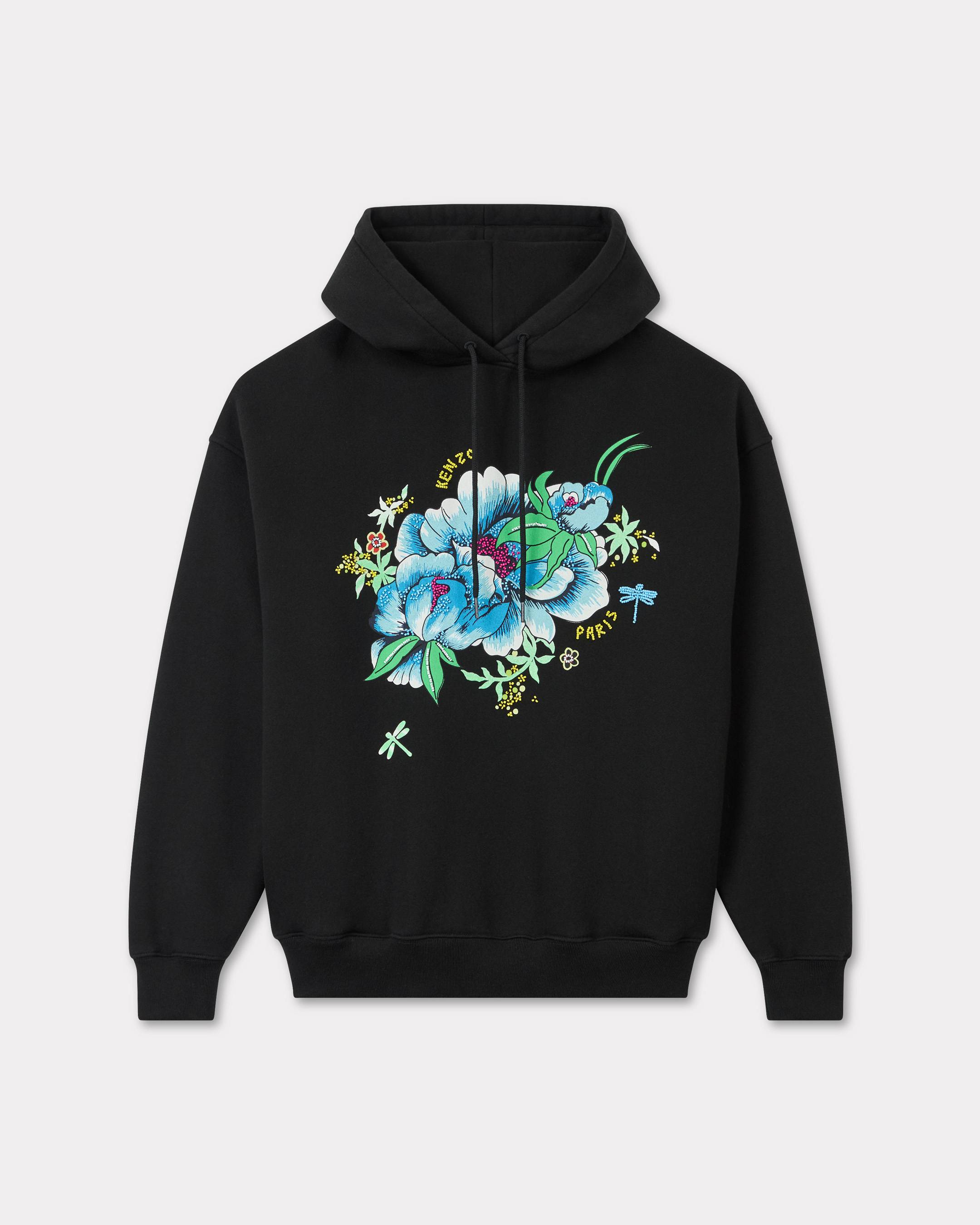 KENZO Peonies' embroidered oversized hoodie in cotton