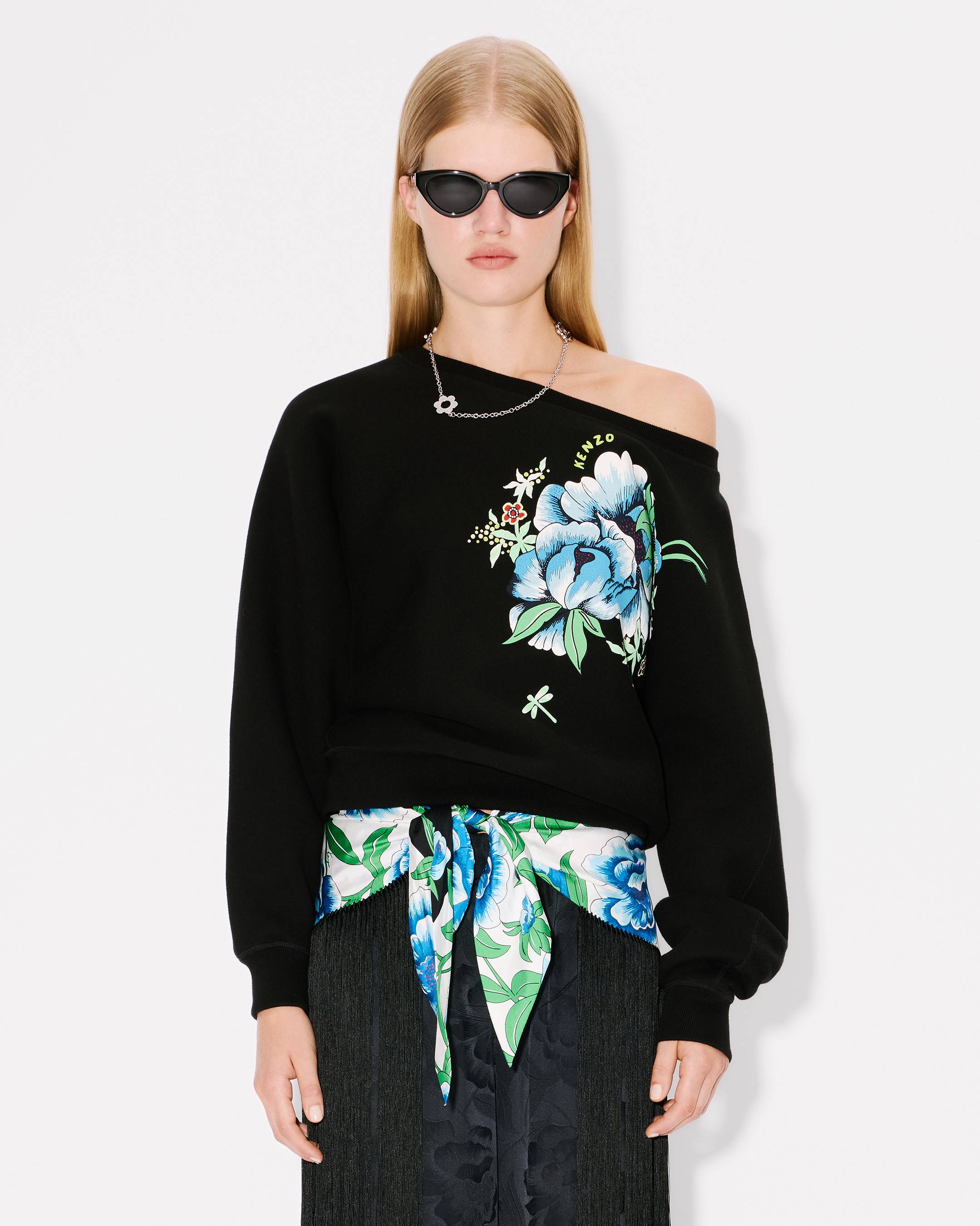 KENZO Peonies' batwing sweatshirt in cotton | Women's | KENZO