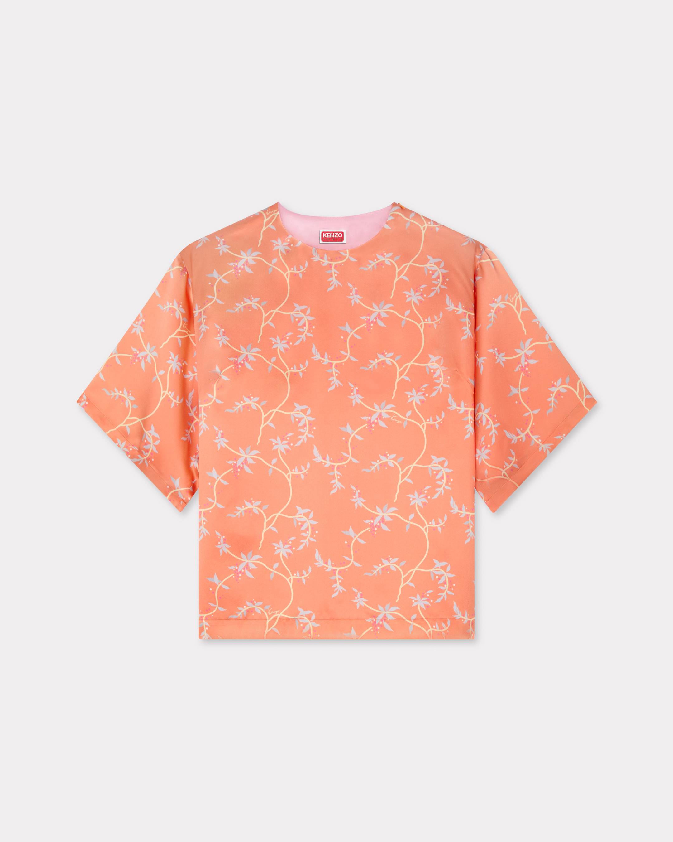 KENZO 'Kenzo Jungle Flower' Top In Silk Apricot Womens - Size 36