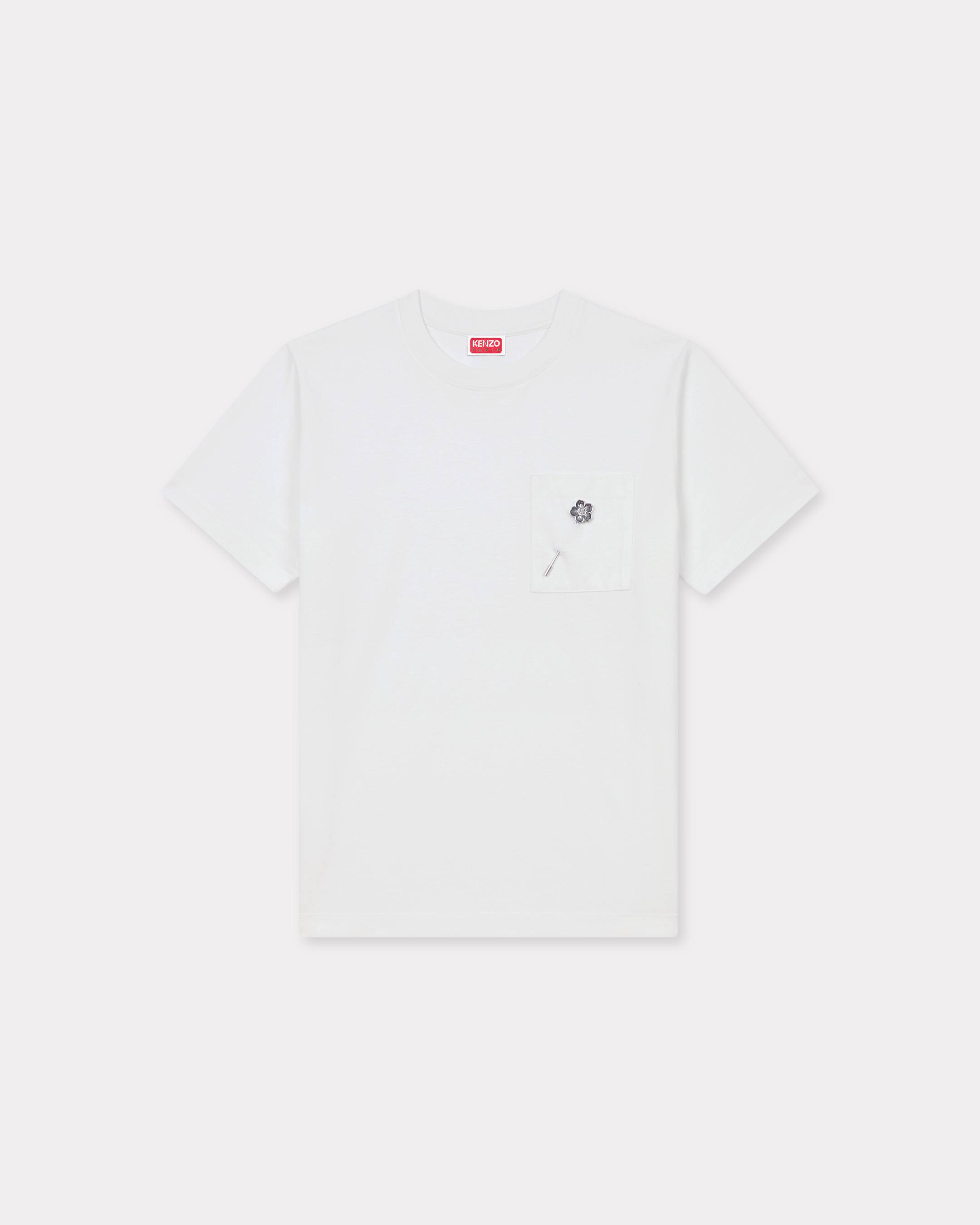 KENZO 'Boke Flower' Embroidered Loose T-shirt , Woman, Off White, Size L, Cotton