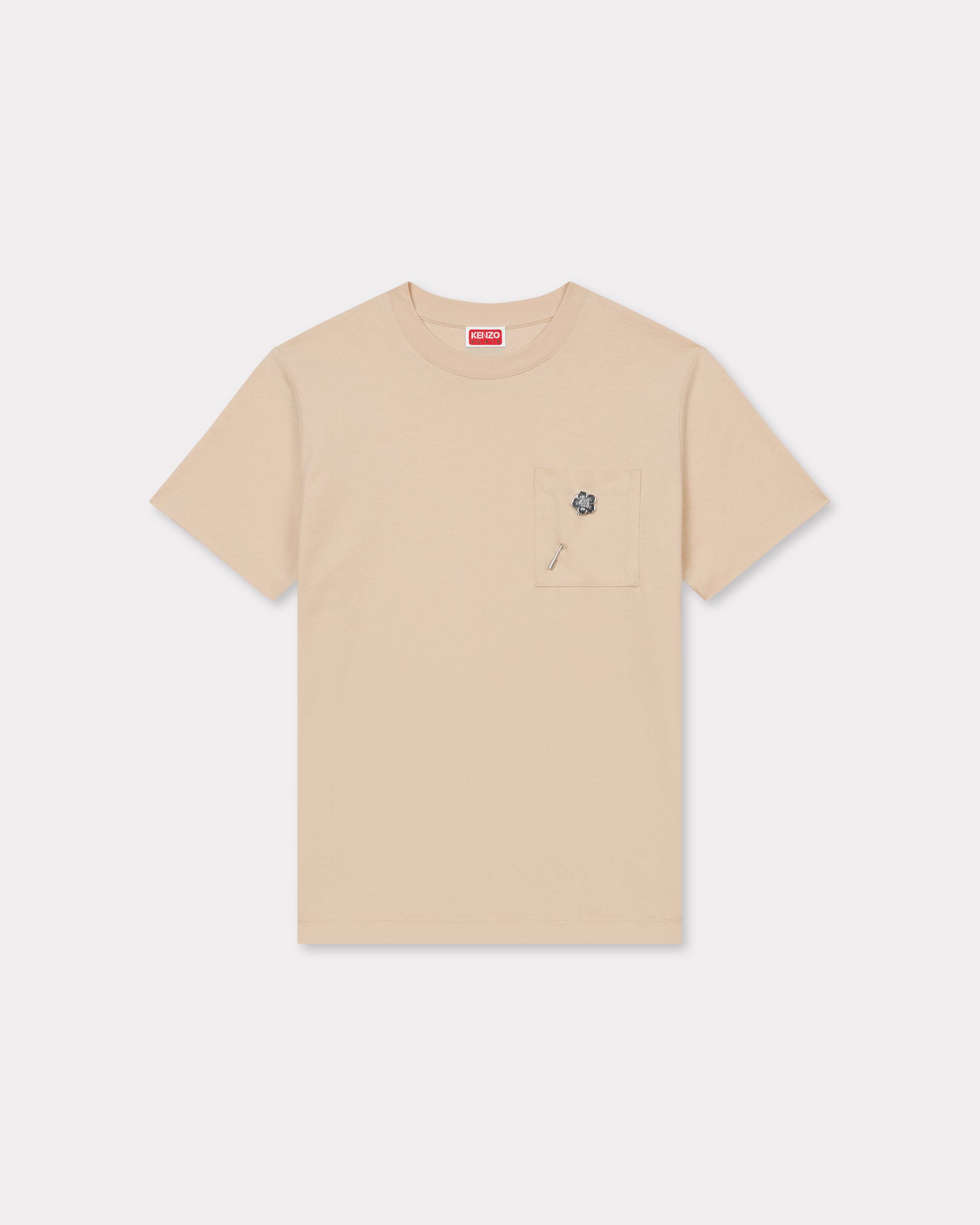 KENZO 'Boke Flower' Embroidered Loose T-shirt In Cotton Nude Womens - Size S
