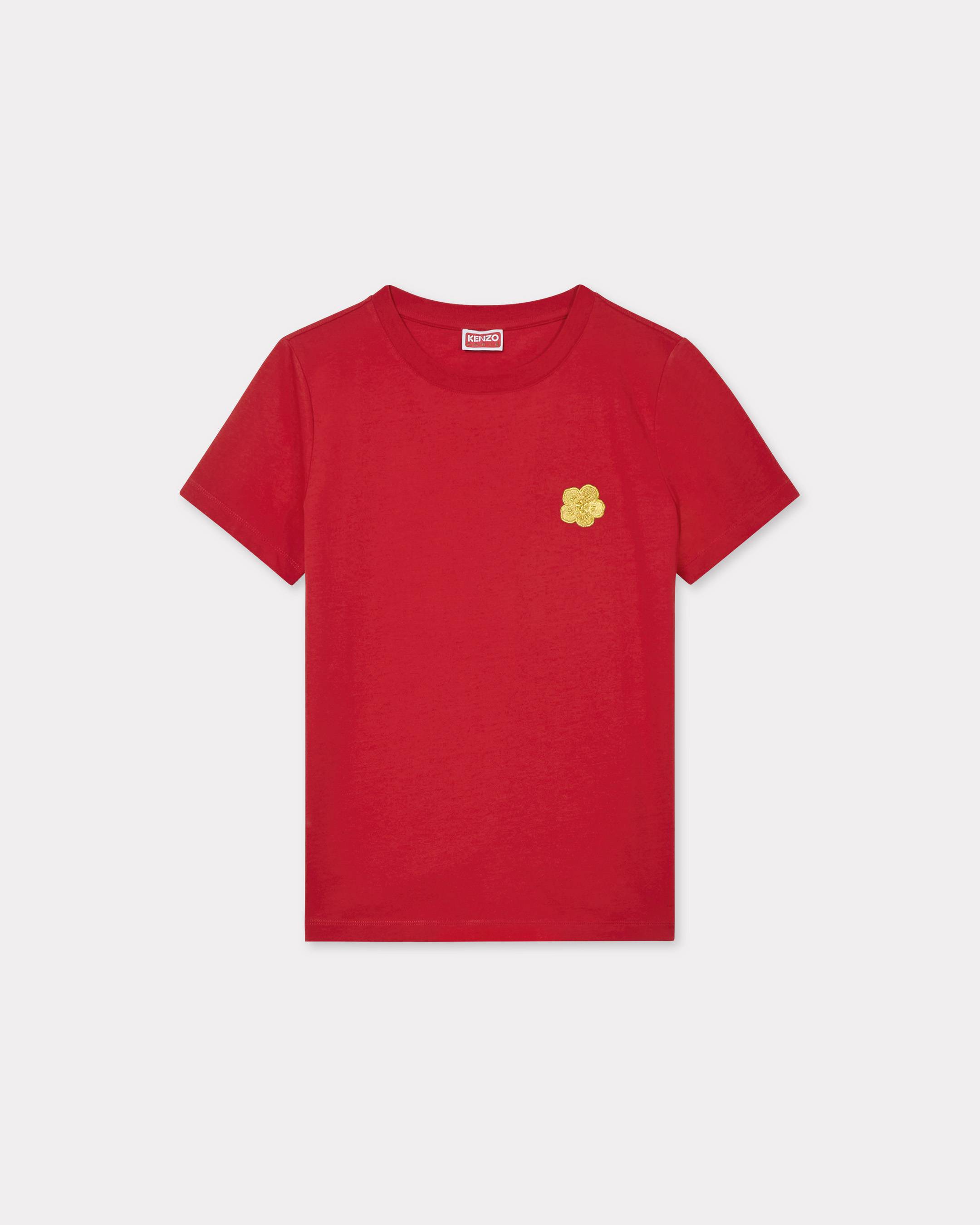 KENZO 'Boke Flower' Embroidered Cotton T-shirt, Woman, Cherry Red, Size M,