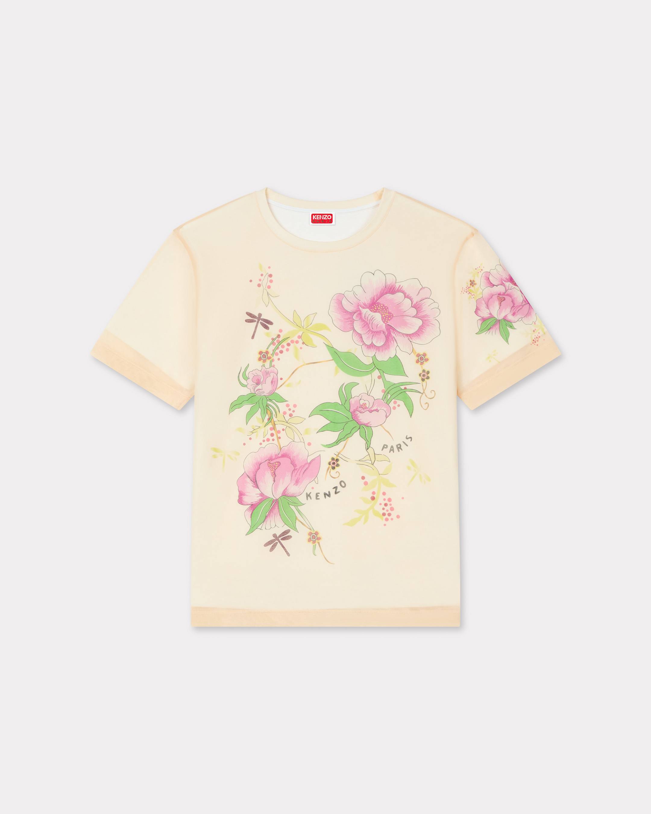 KENZO 'Kenzo Peonies' Loose T-shirt Nude Womens - Size M