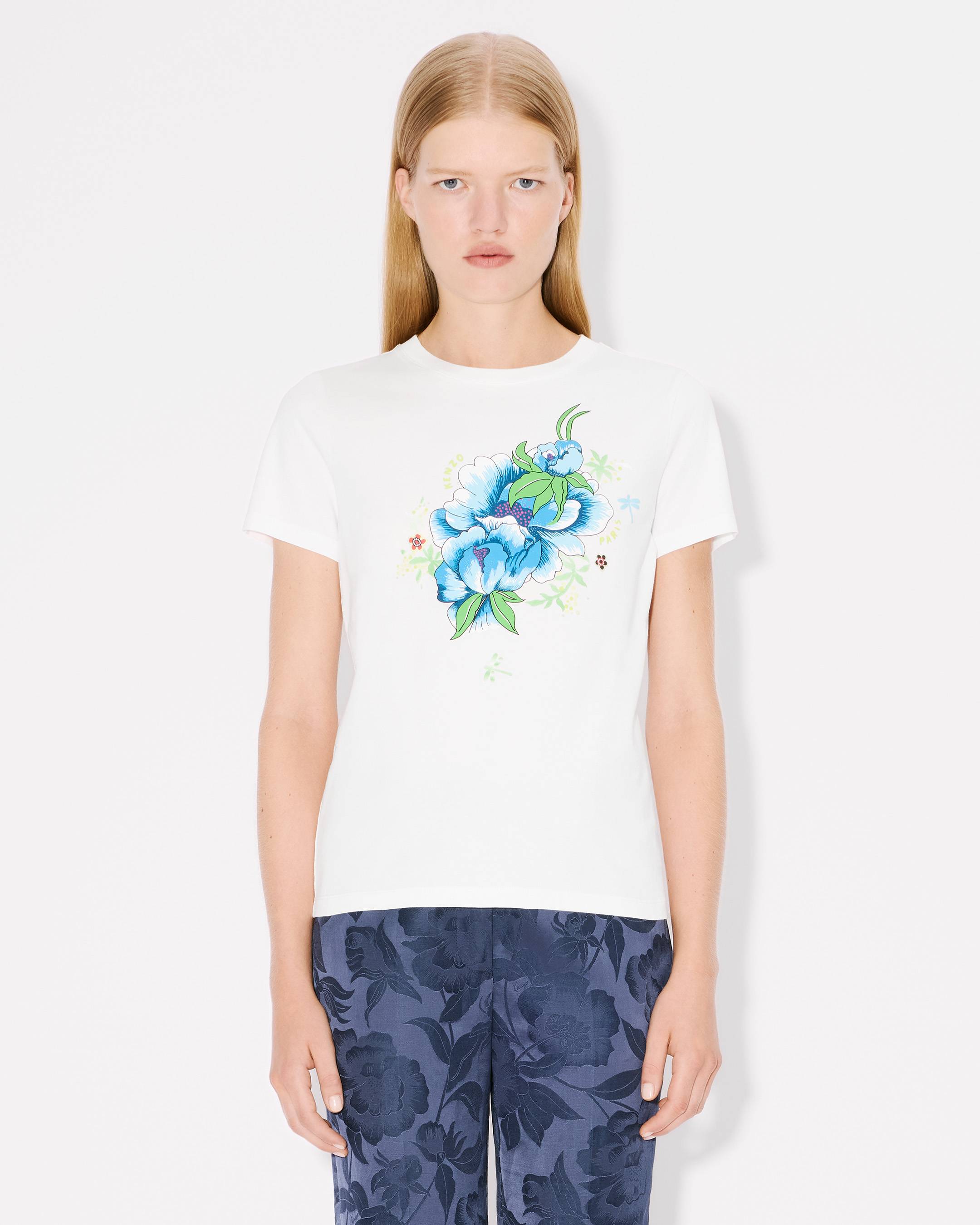 KENZO Peonies' T-shirt in cotton | Women's | KENZO