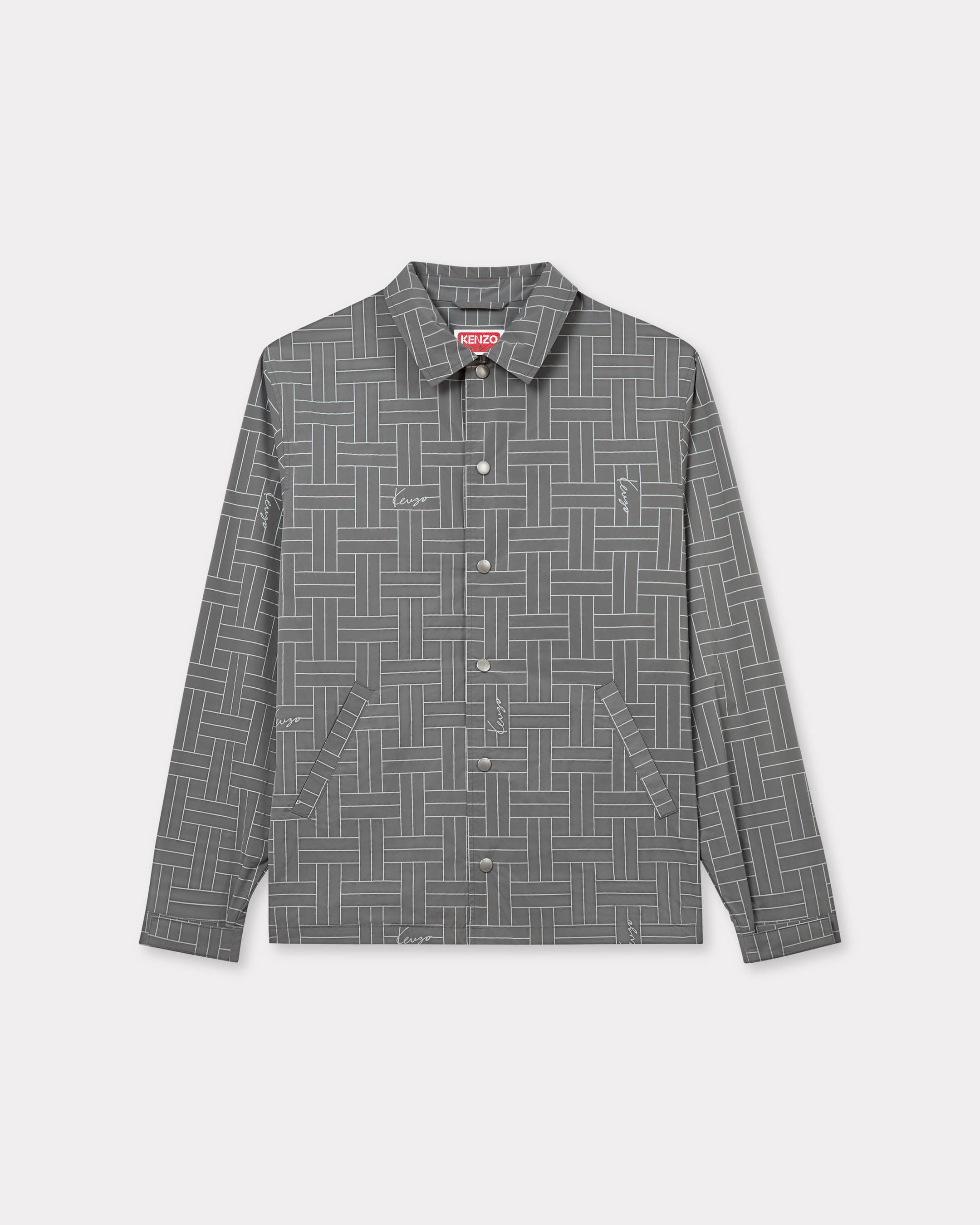 KENZO ' Weave' Light Coach Jacket, Man, Misty Gray, Size Xs, Nylon