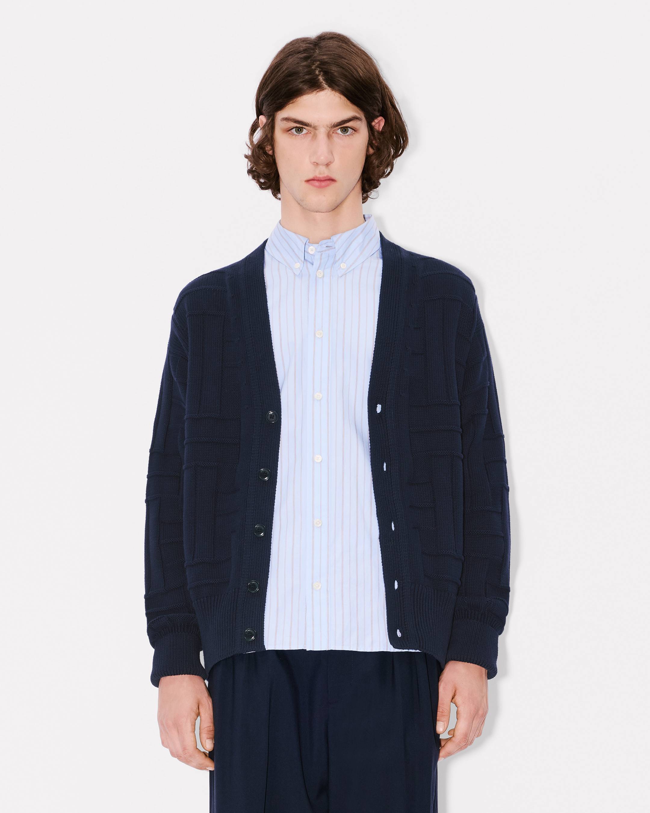 'KENZO Weave' embroidered cardigan in cotton