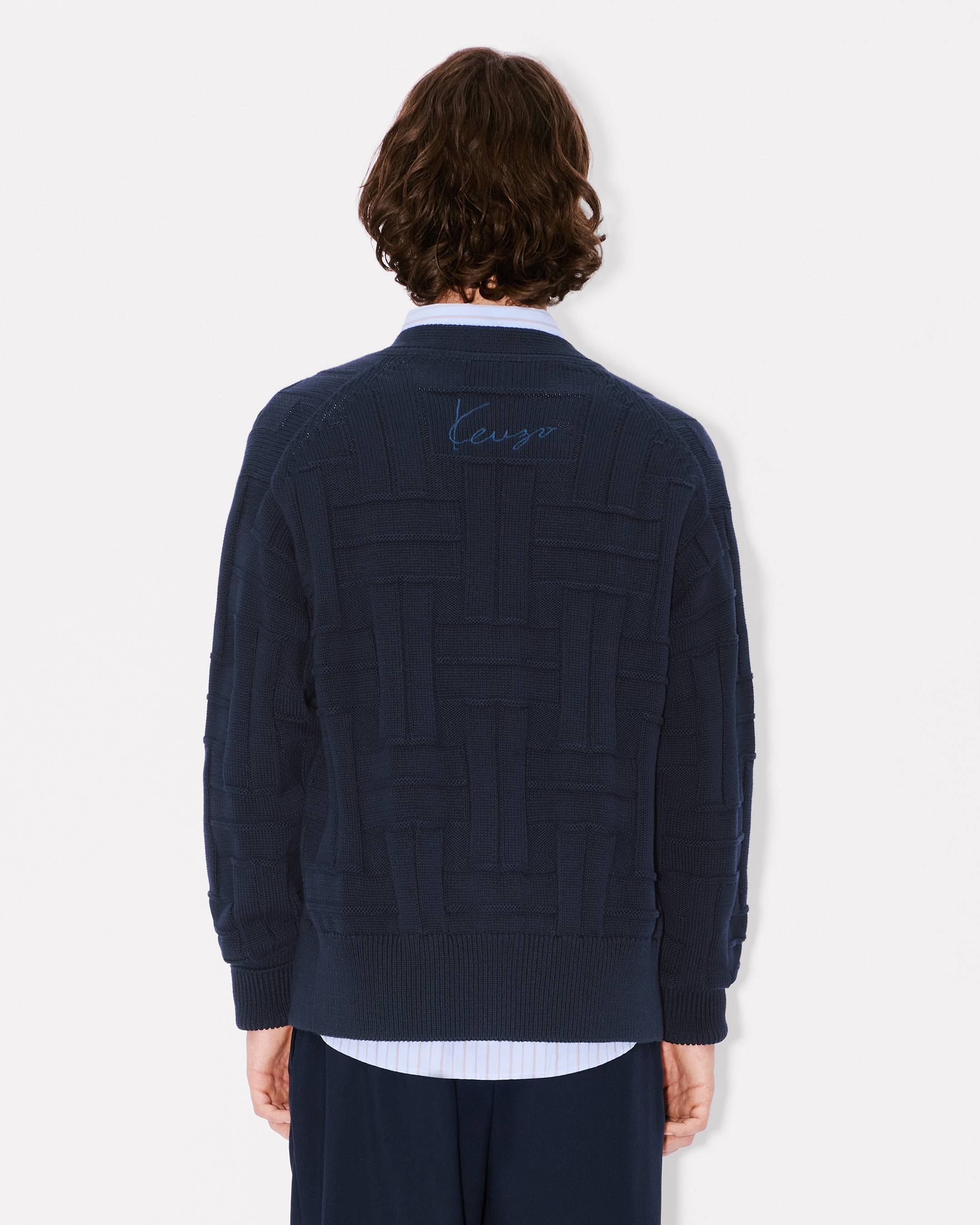 'KENZO Weave' embroidered cardigan in cotton