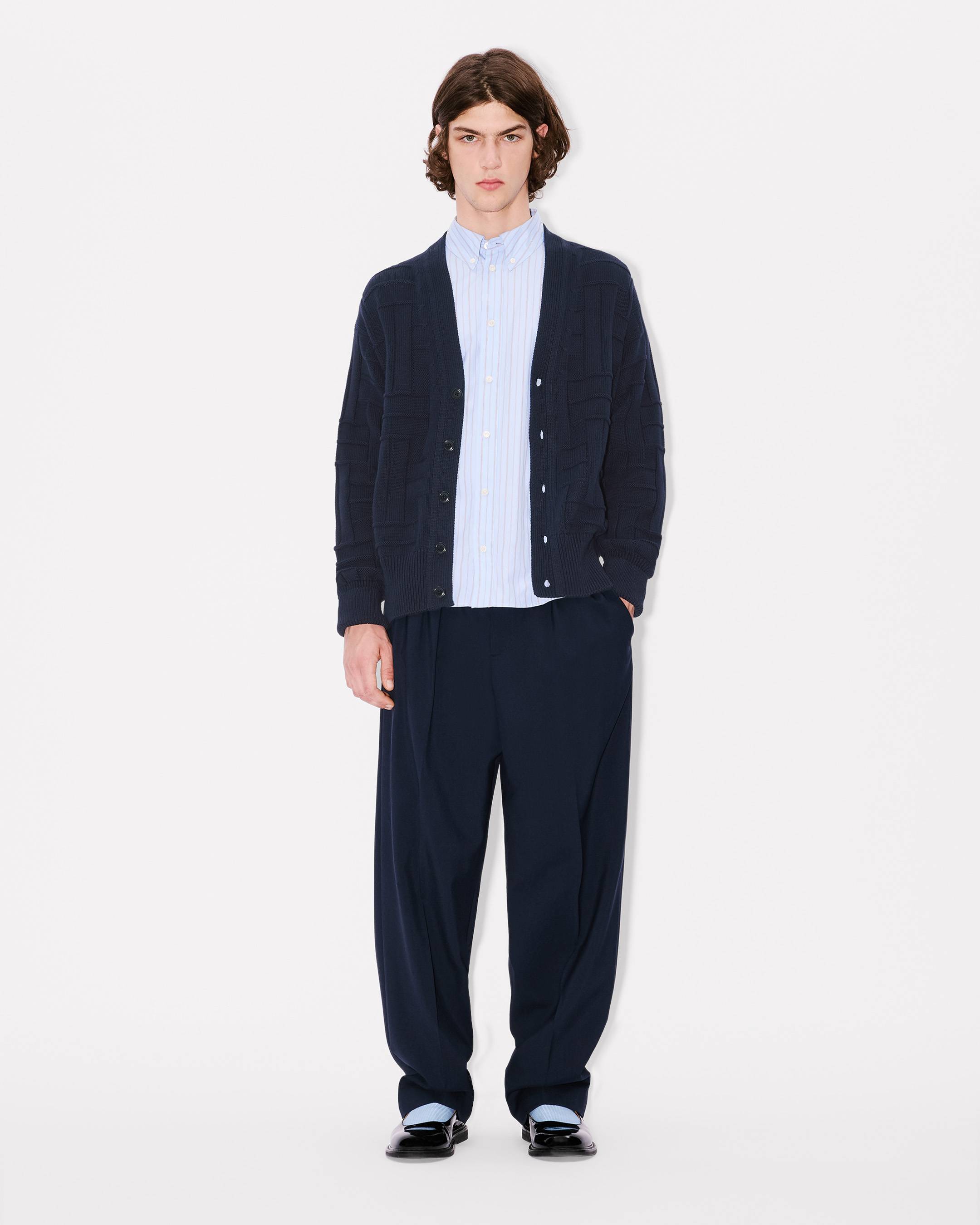 'KENZO Weave' embroidered cardigan in cotton