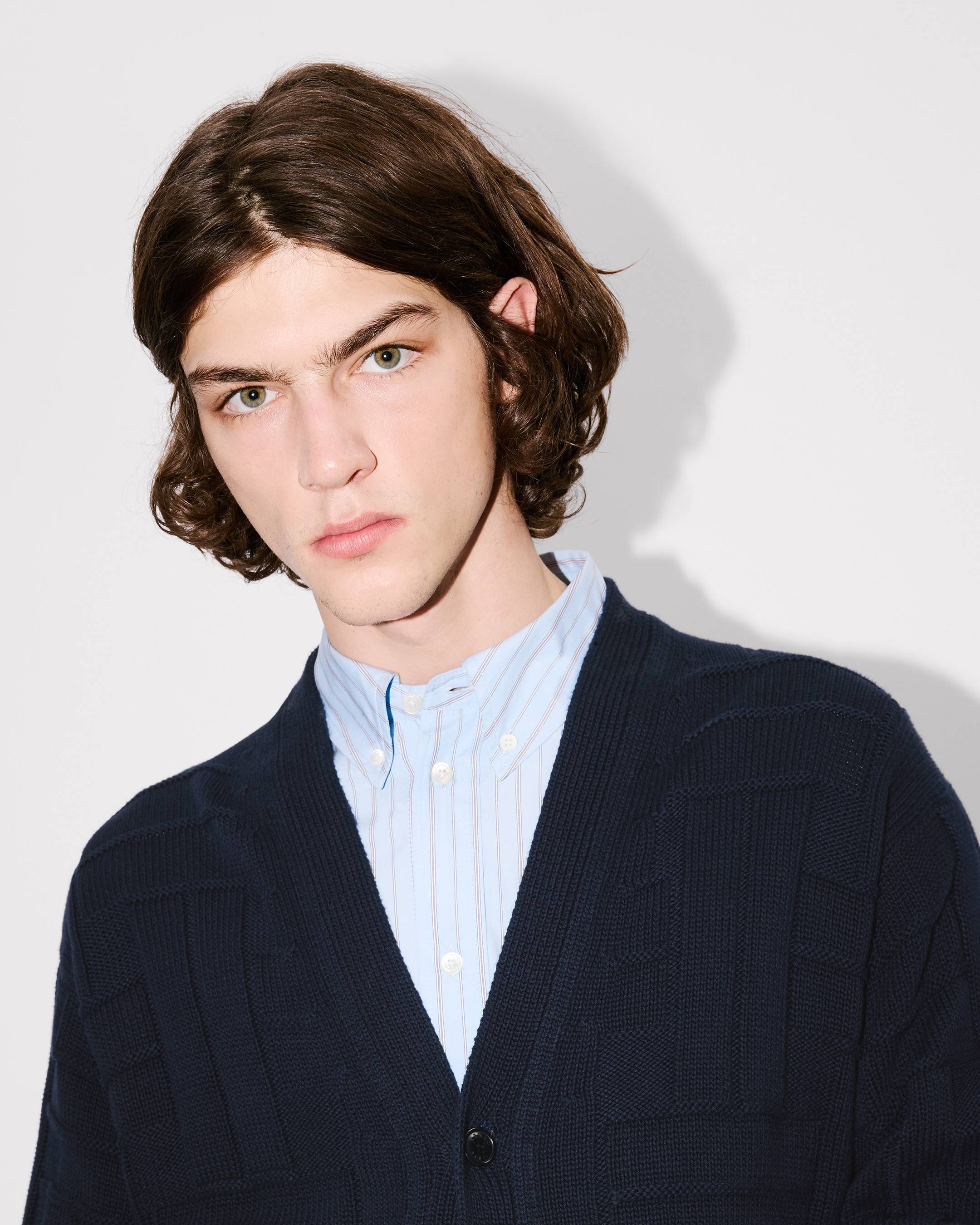 'KENZO Weave' embroidered cardigan in cotton