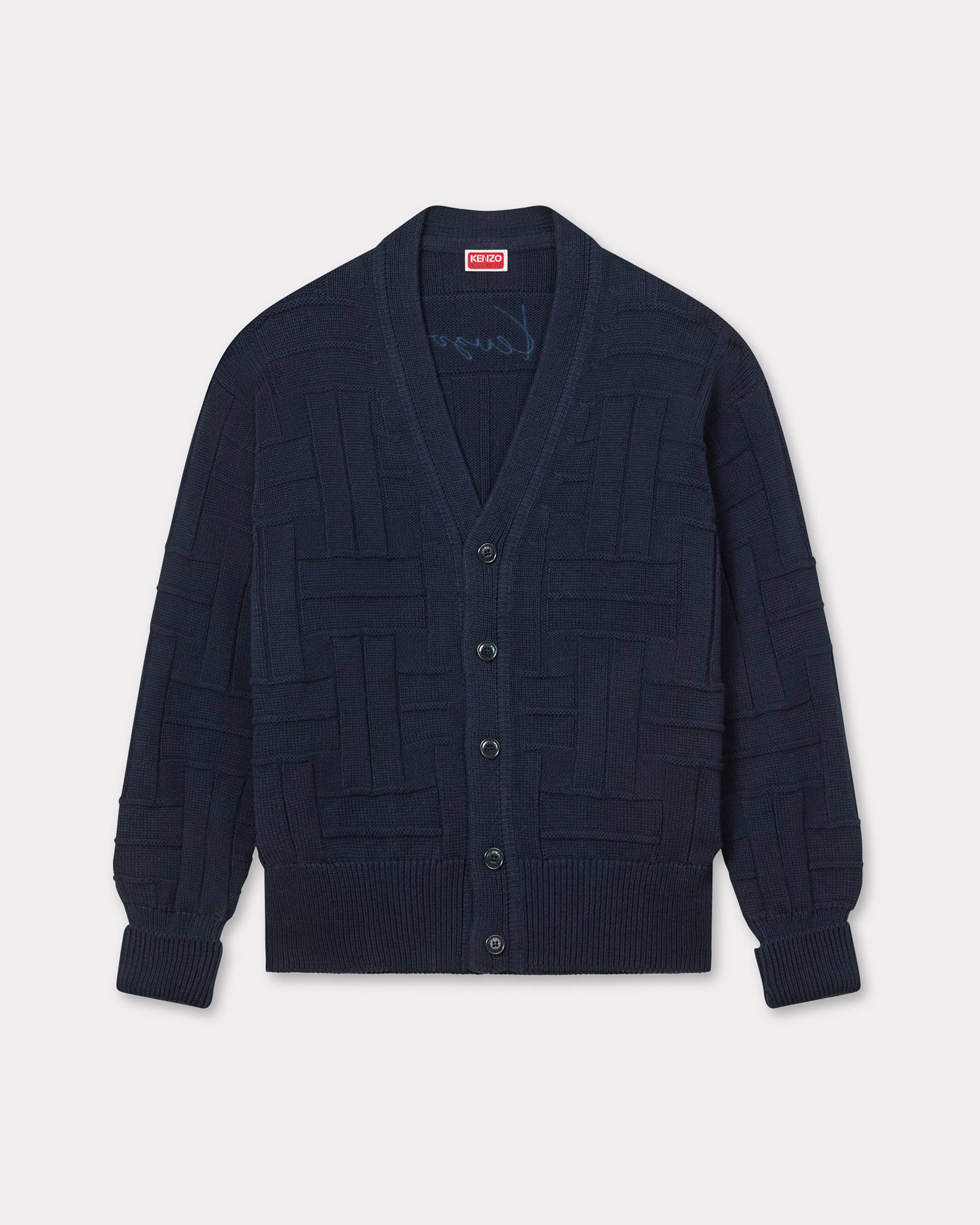 'KENZO Weave' embroidered cardigan in cotton
