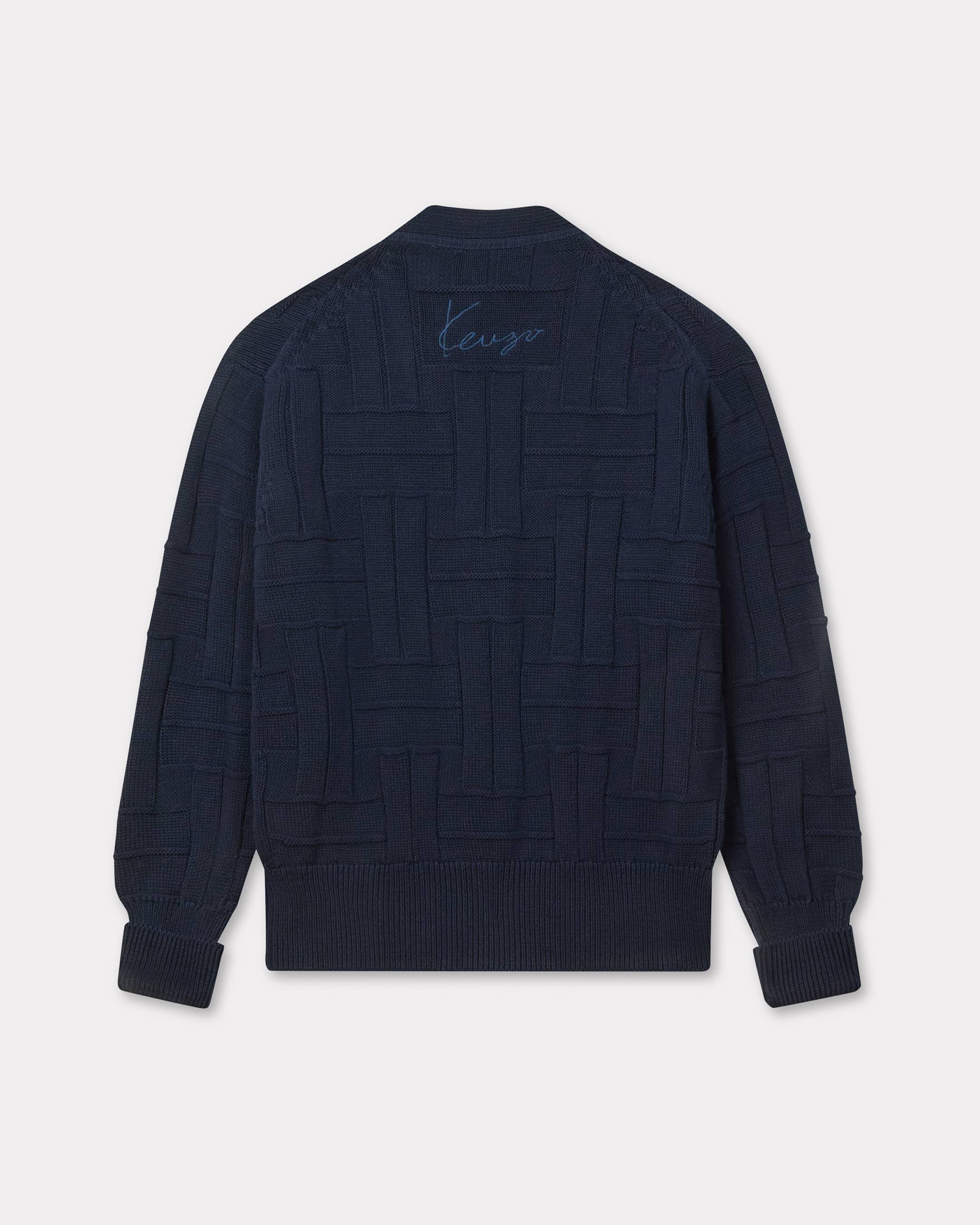 'KENZO Weave' embroidered cardigan in cotton
