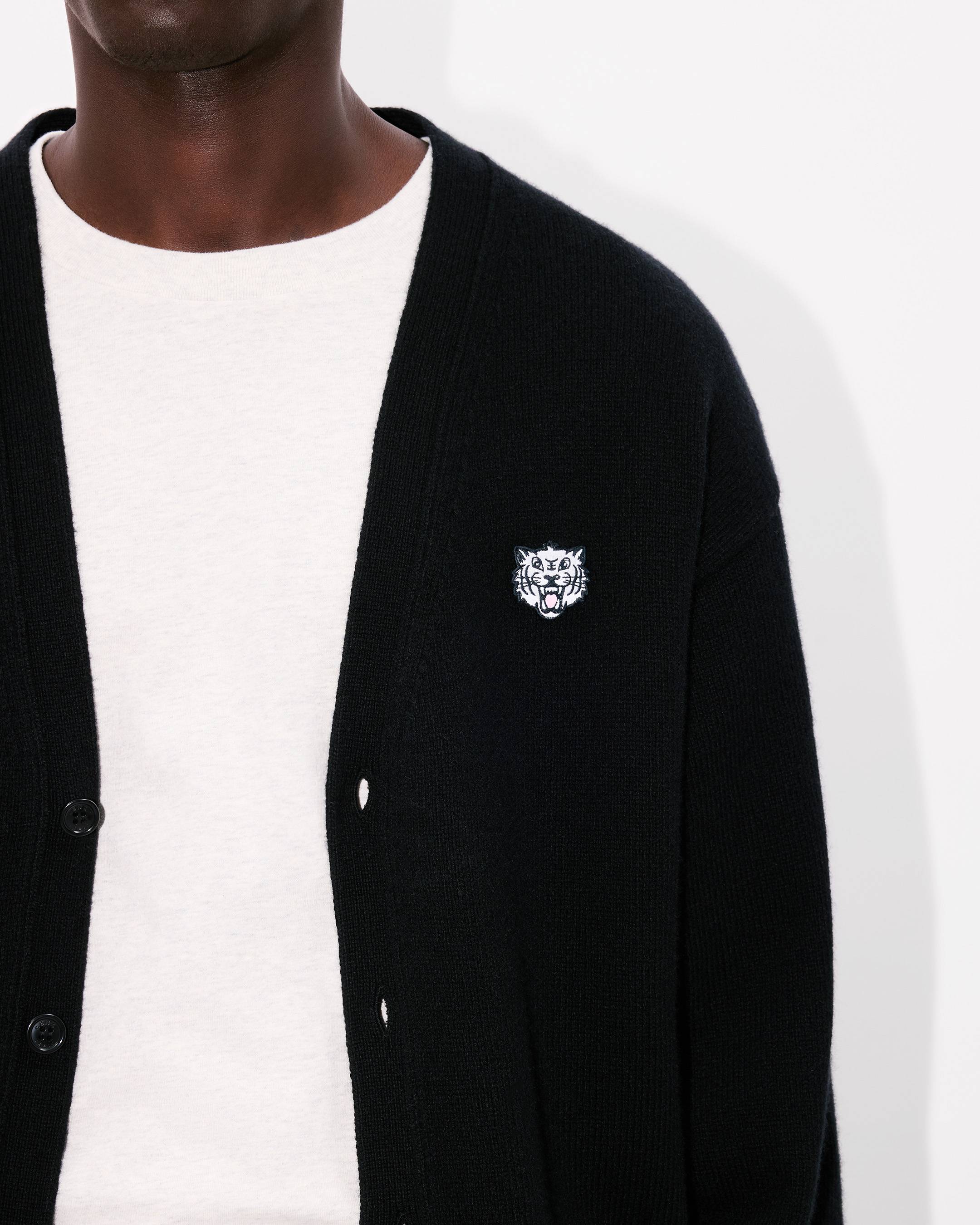 KENZO Happy Tiger' embroidered cardigan in merino wool | Men's | KENZO