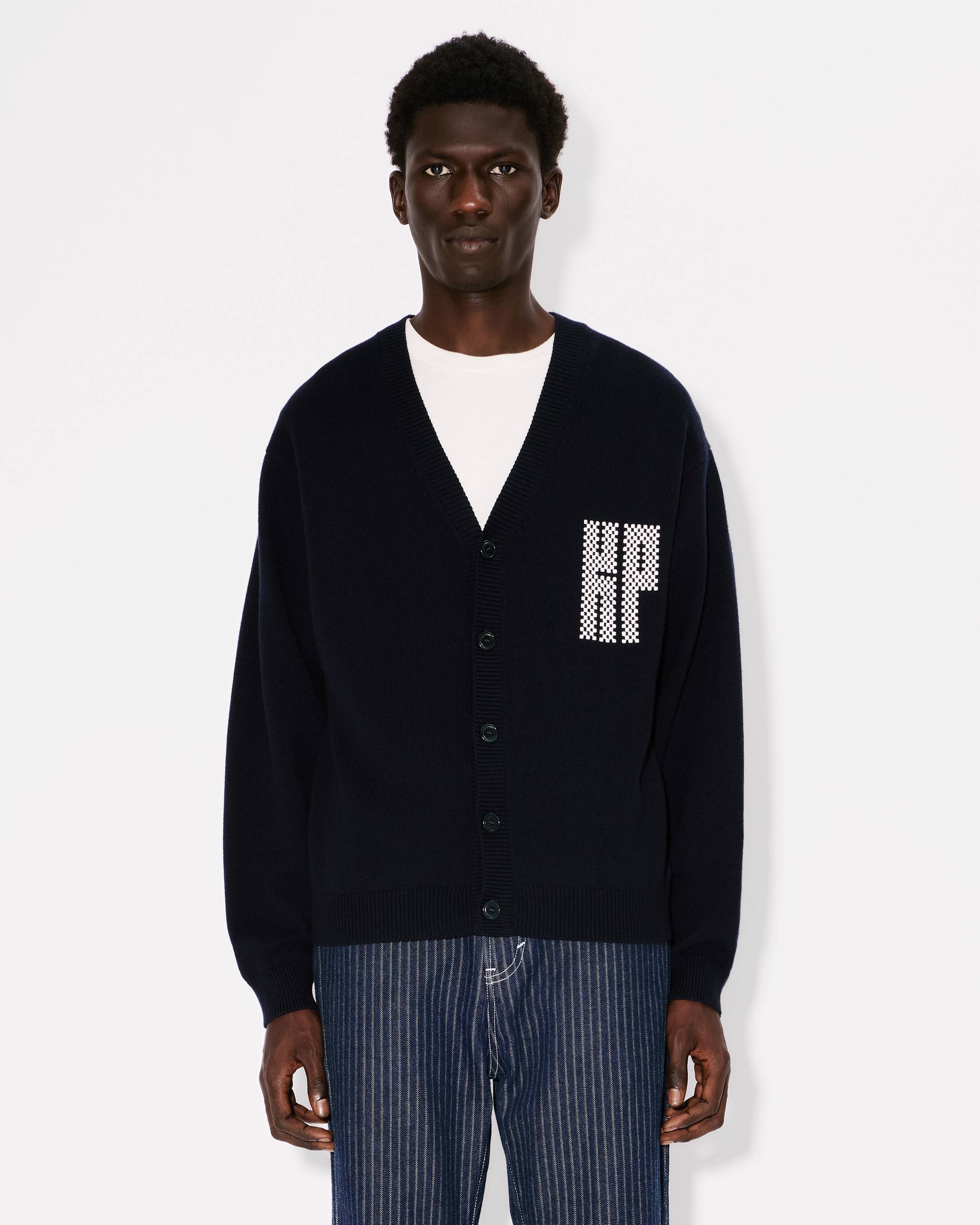 ★KENZOケンゾー Gots Kamon Embroidered Classic 関税込★ KENZO Kamon' embroidered cardigan in wool and cotton | Men's
