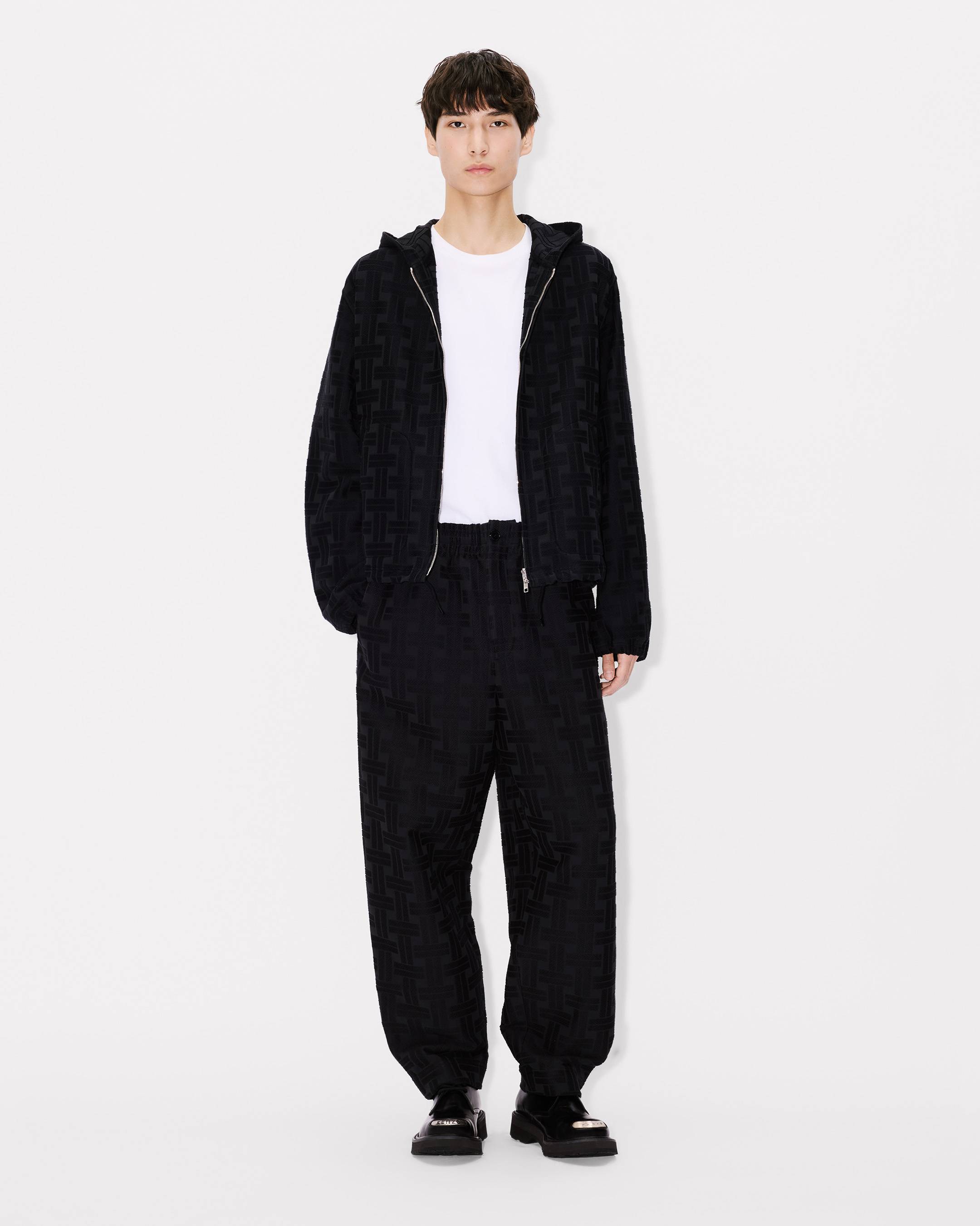 KENZO Weave' hooded overshirt in cotton jacquard | Men's | KENZO