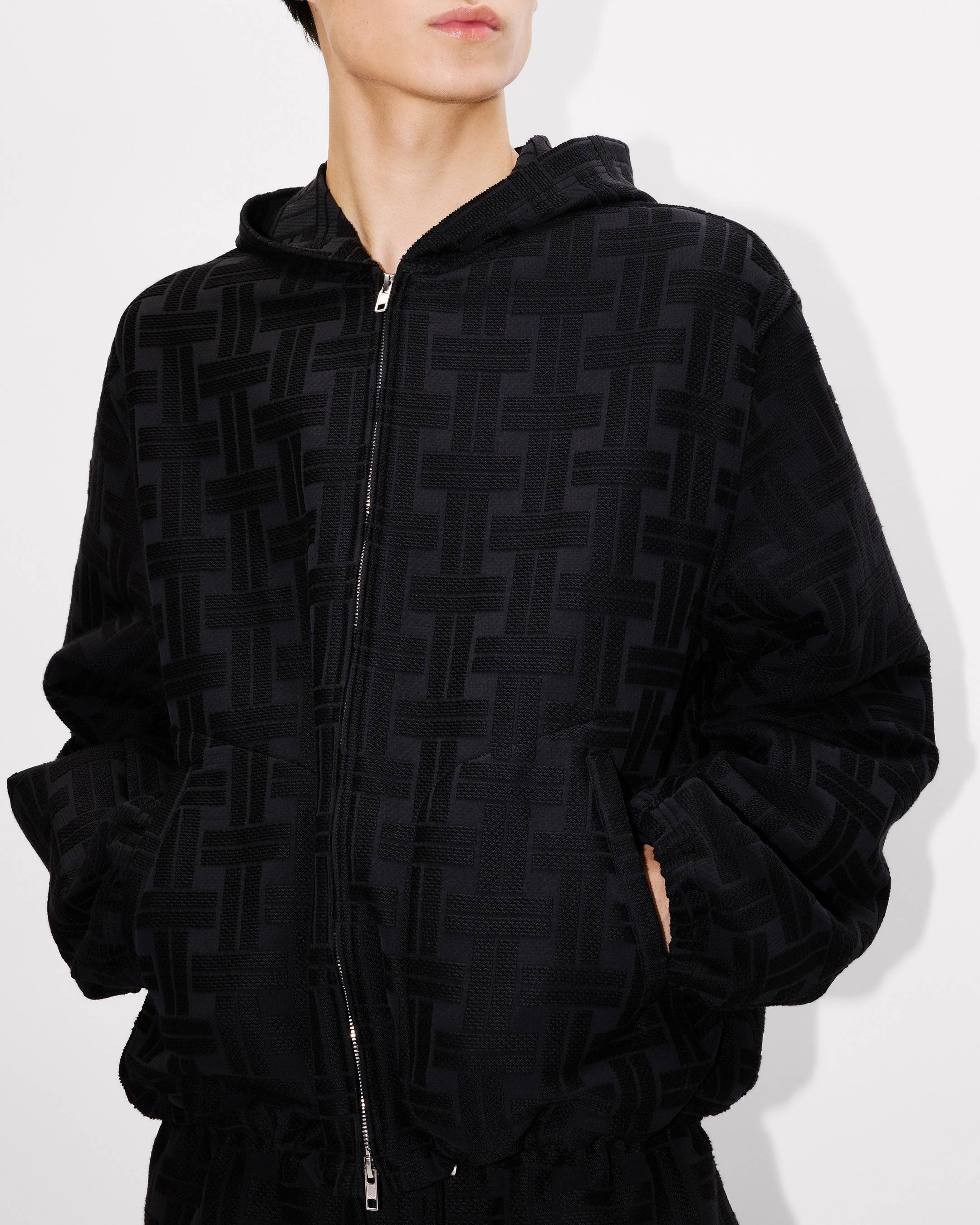KENZO Weave' hooded overshirt in cotton jacquard | Men's | KENZO