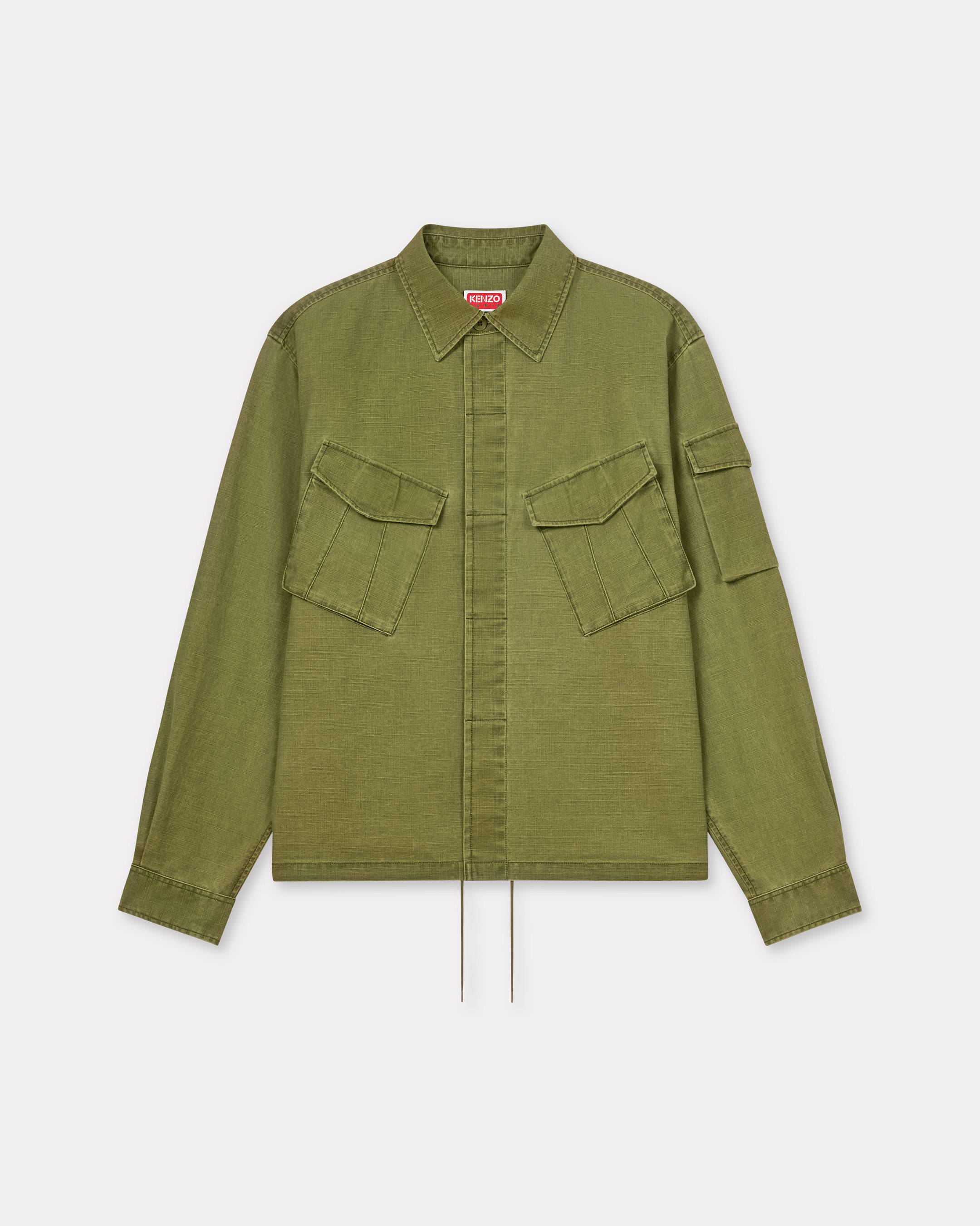KENZO Workwear Overshirt In Cotton Pale Khaki Green Mens - Size Xl