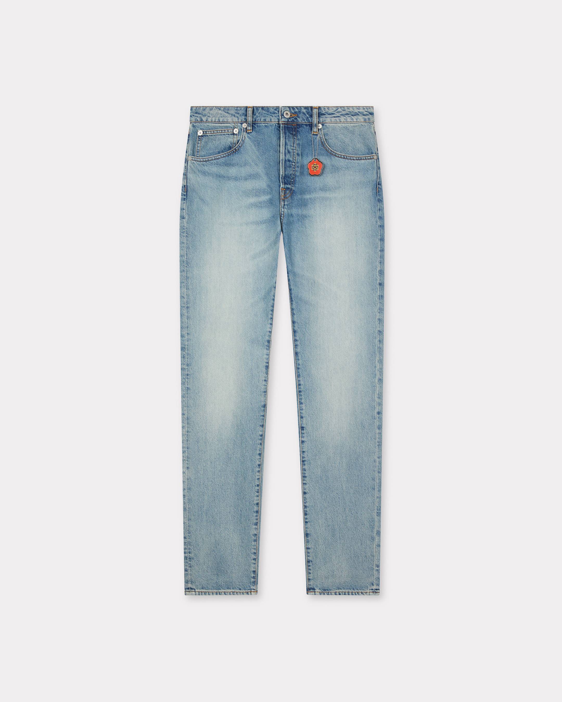 KENZO Bara Jeans In Japanese Denim Stone Bleached Blue Mens - Size 31