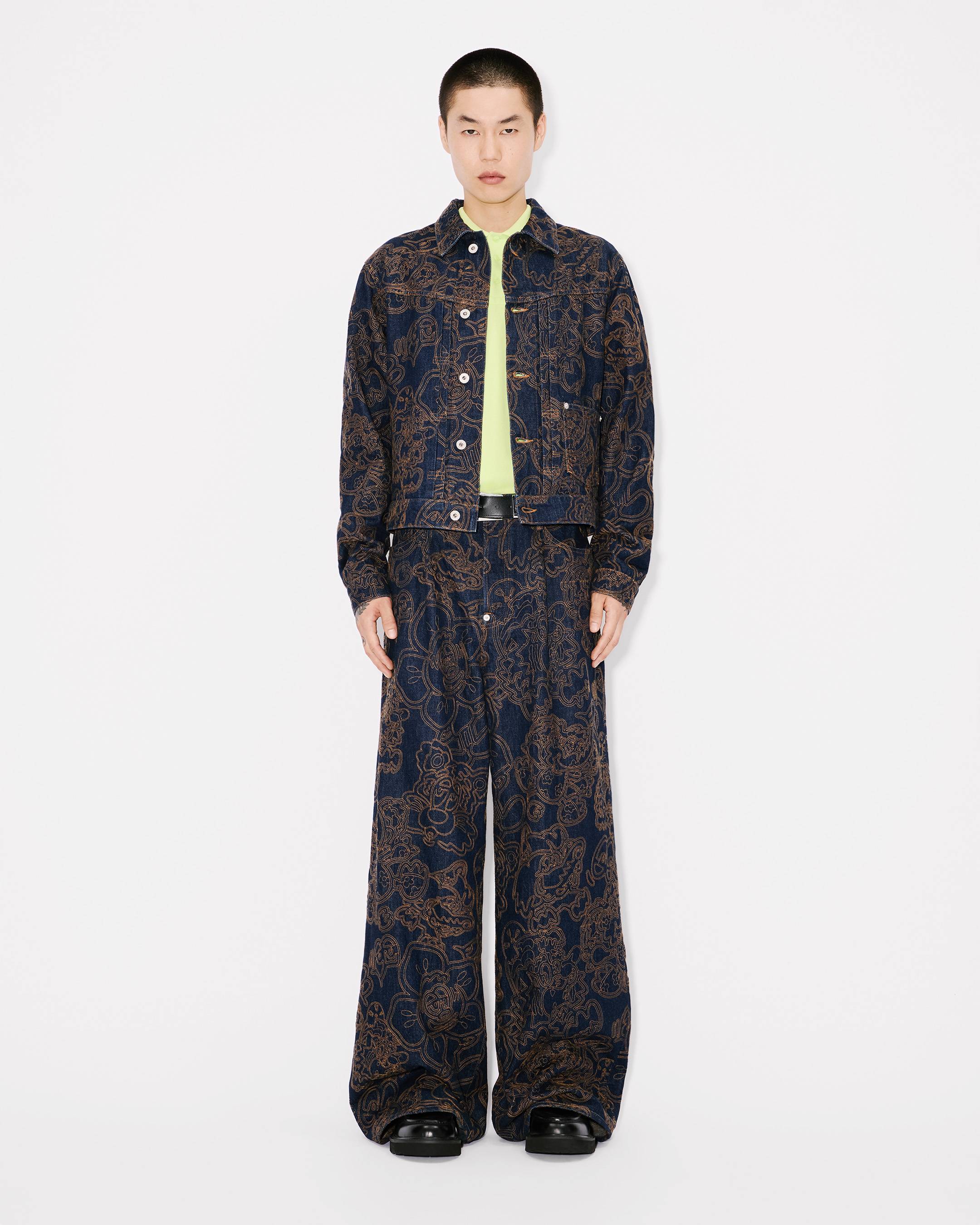 デニム・ジーパン KENZO Woman Jeans Gnawed Blue FD62DP2156B4 DB Multipocket cargo jeans in japanese denim | Women's | KENZO